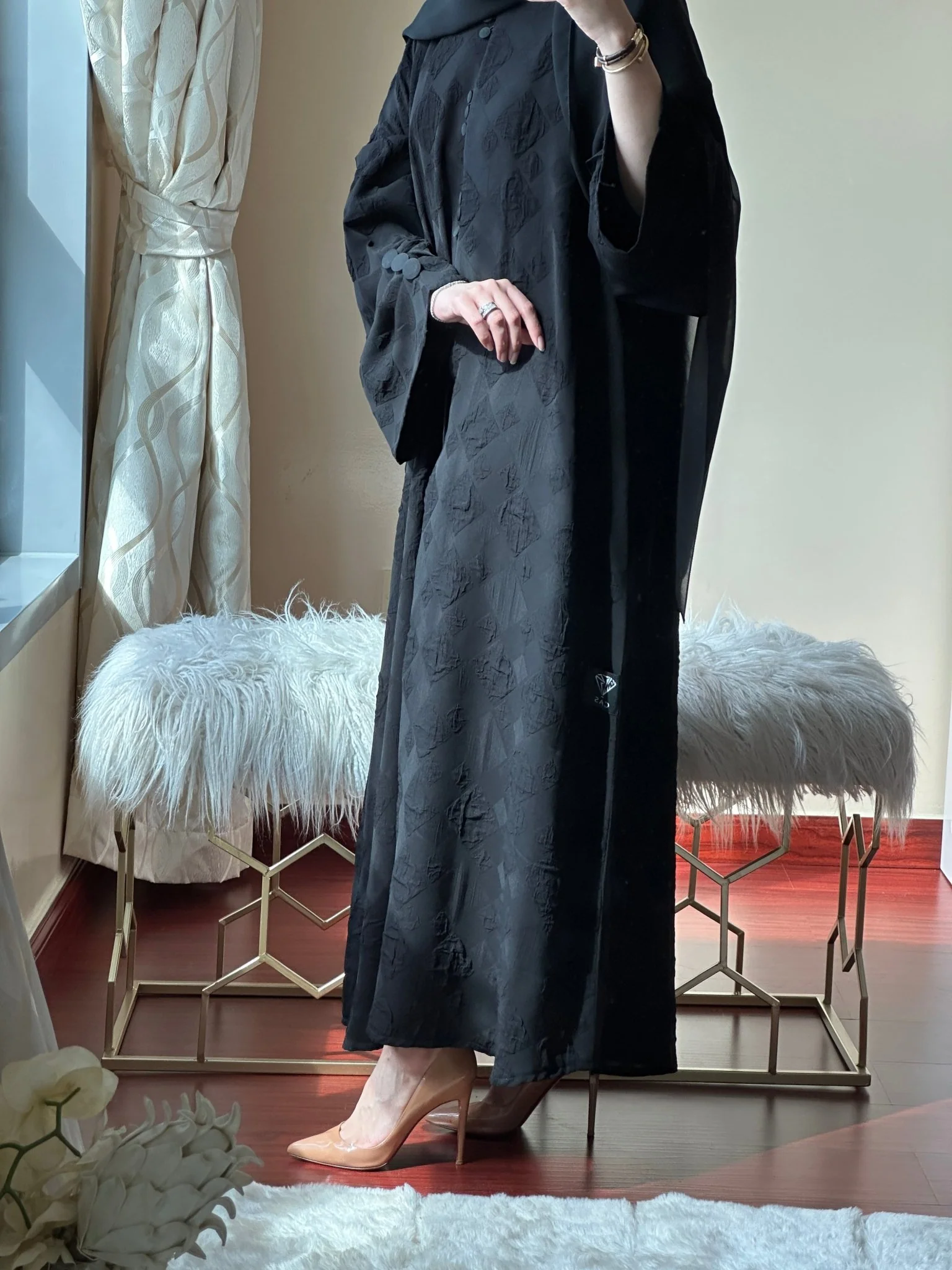 C-Black-Work-Abaya-77 - Image 4