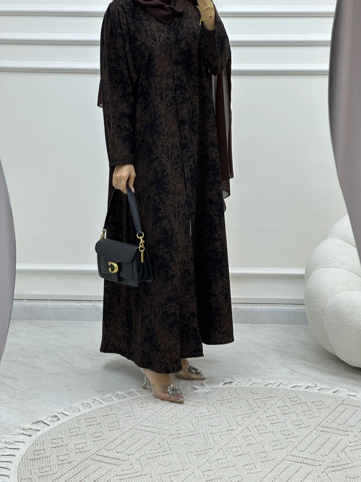 C Blossom Bisht Budget Brown Abaya - Image 6