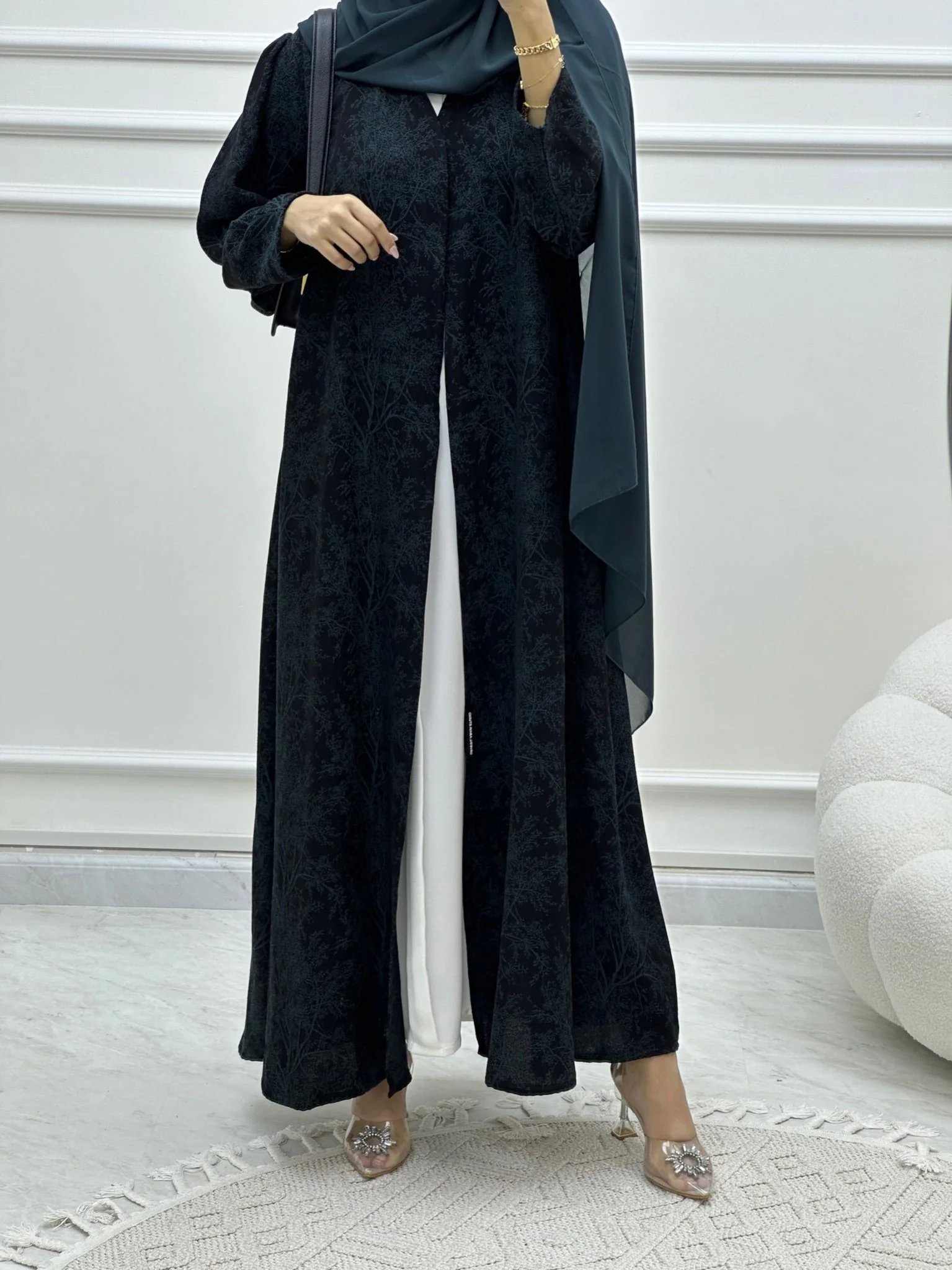 C Blossom Bisht Budget Teal Abaya - Image 8