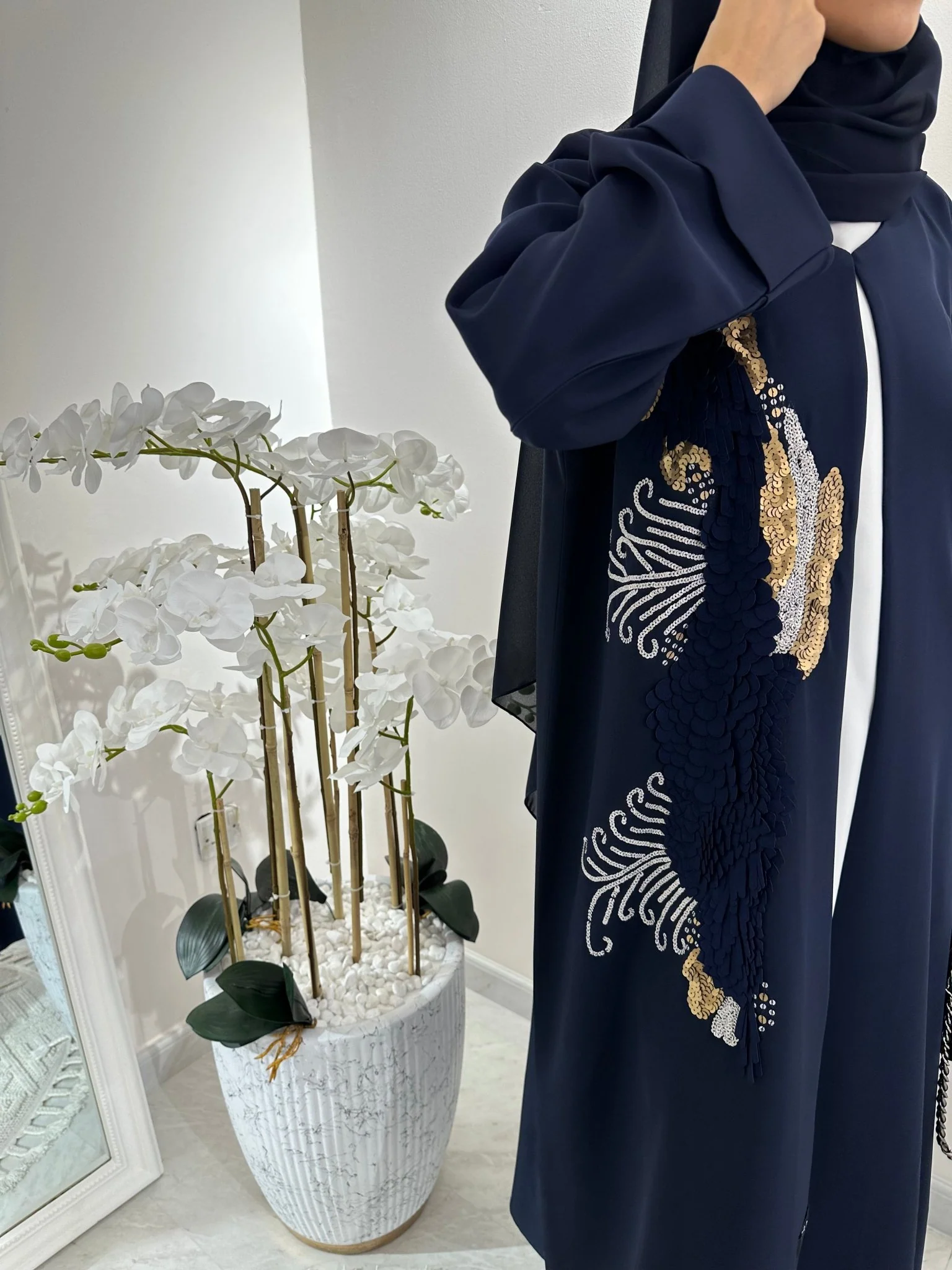 C Blue Summer Eid Abaya 01 - Image 3