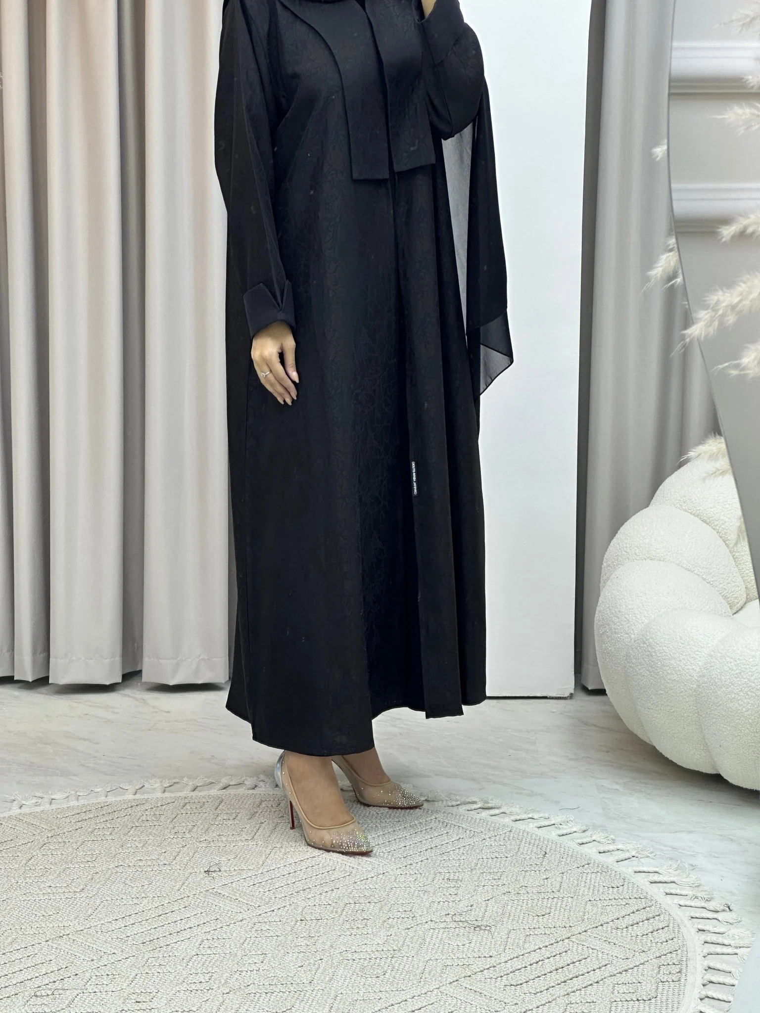 C Branch Winter Black Coat Abaya - Image 9