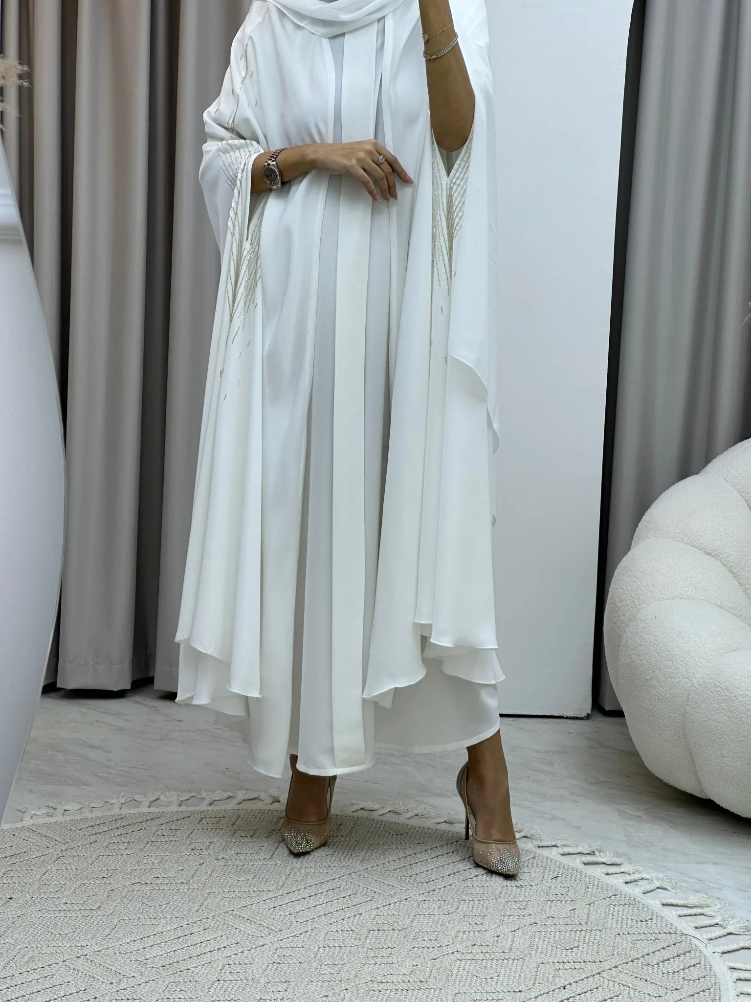 C Cape White Abaya - Image 5