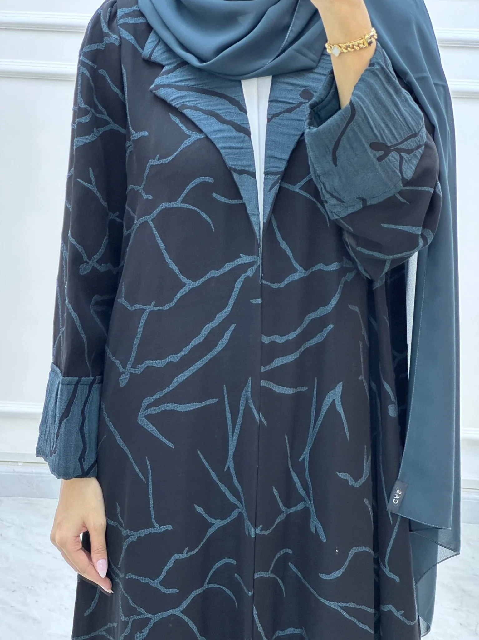 C Coat Budget Teal Abaya - Image 2