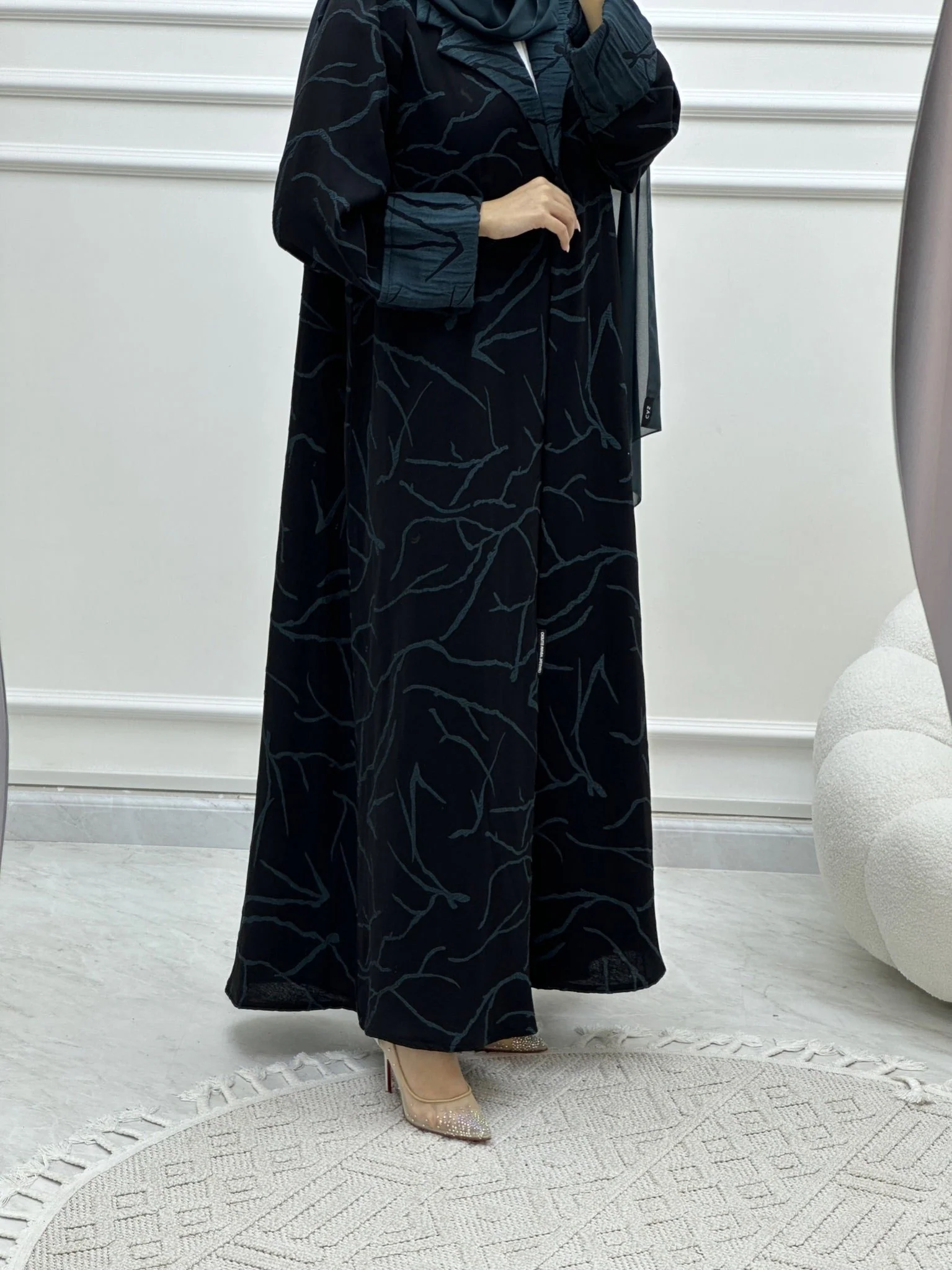 C Coat Budget Teal Abaya - Image 7
