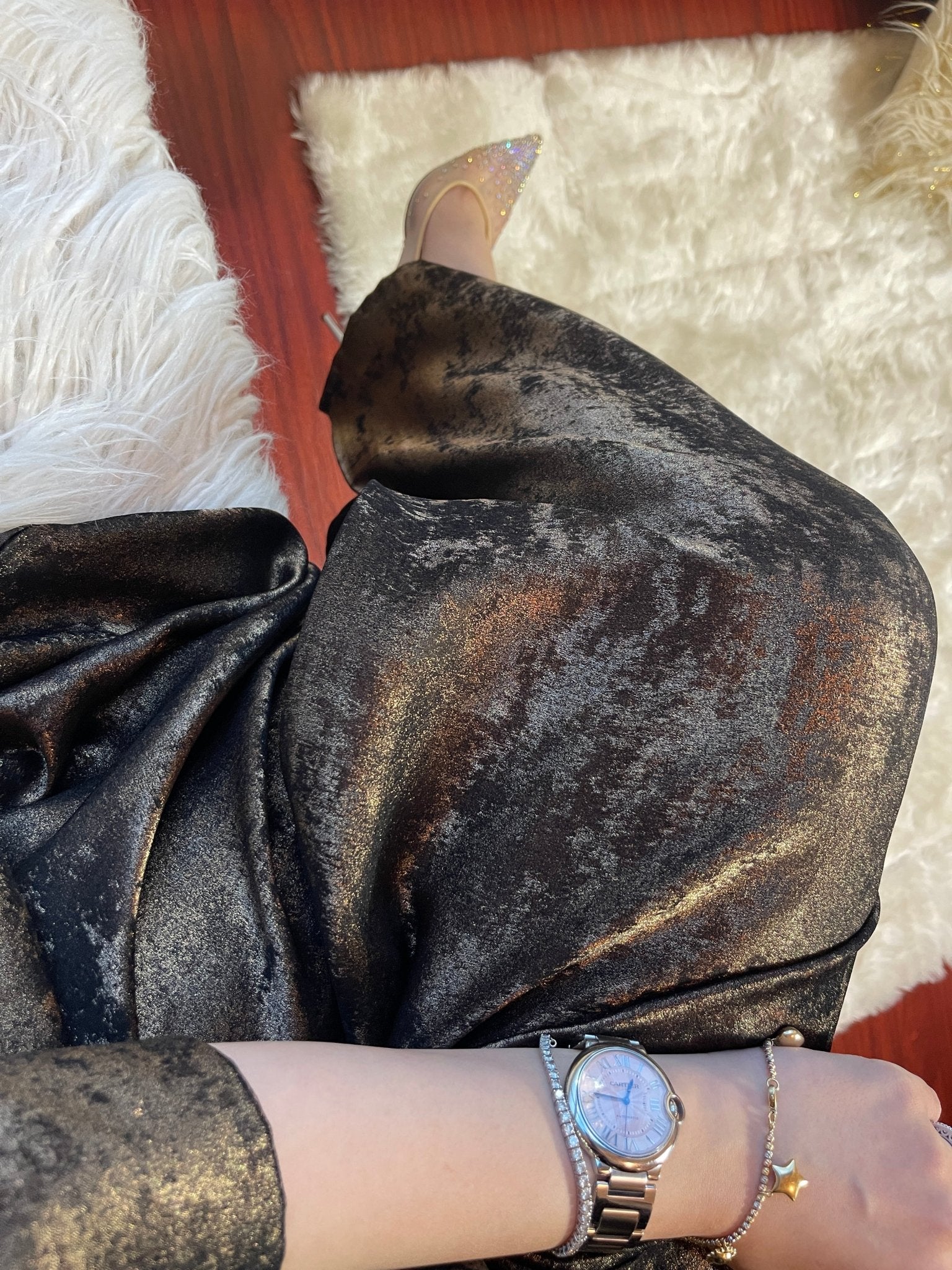 C-DarkBrown-Shimmer-Bisht-Abaya - Image 10