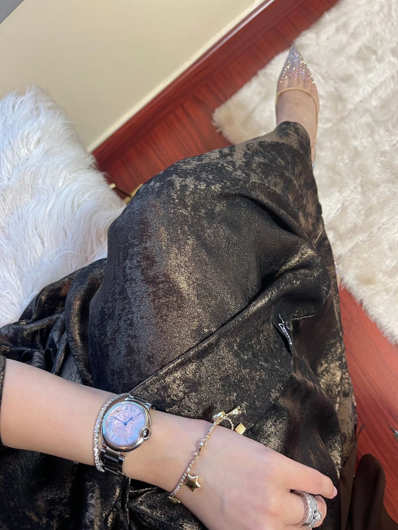 C-DarkBrown-Shimmer-Bisht-Abaya - Image 11