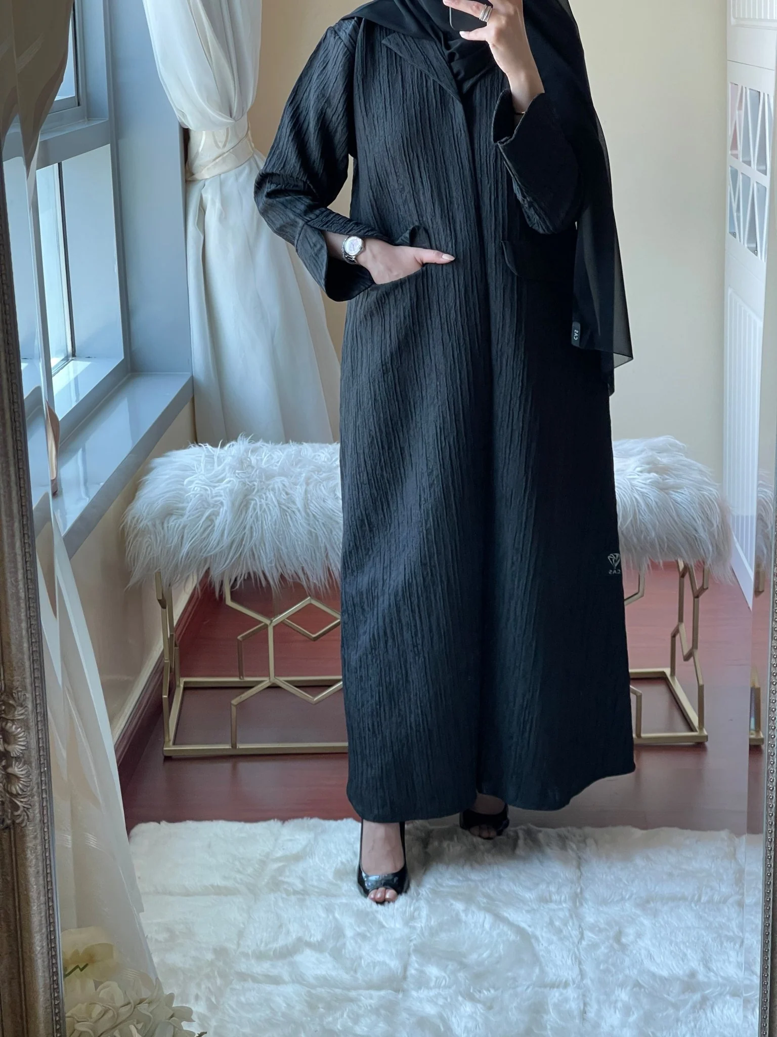 C-DashedStripes-Work-Abaya-03 - Image 2