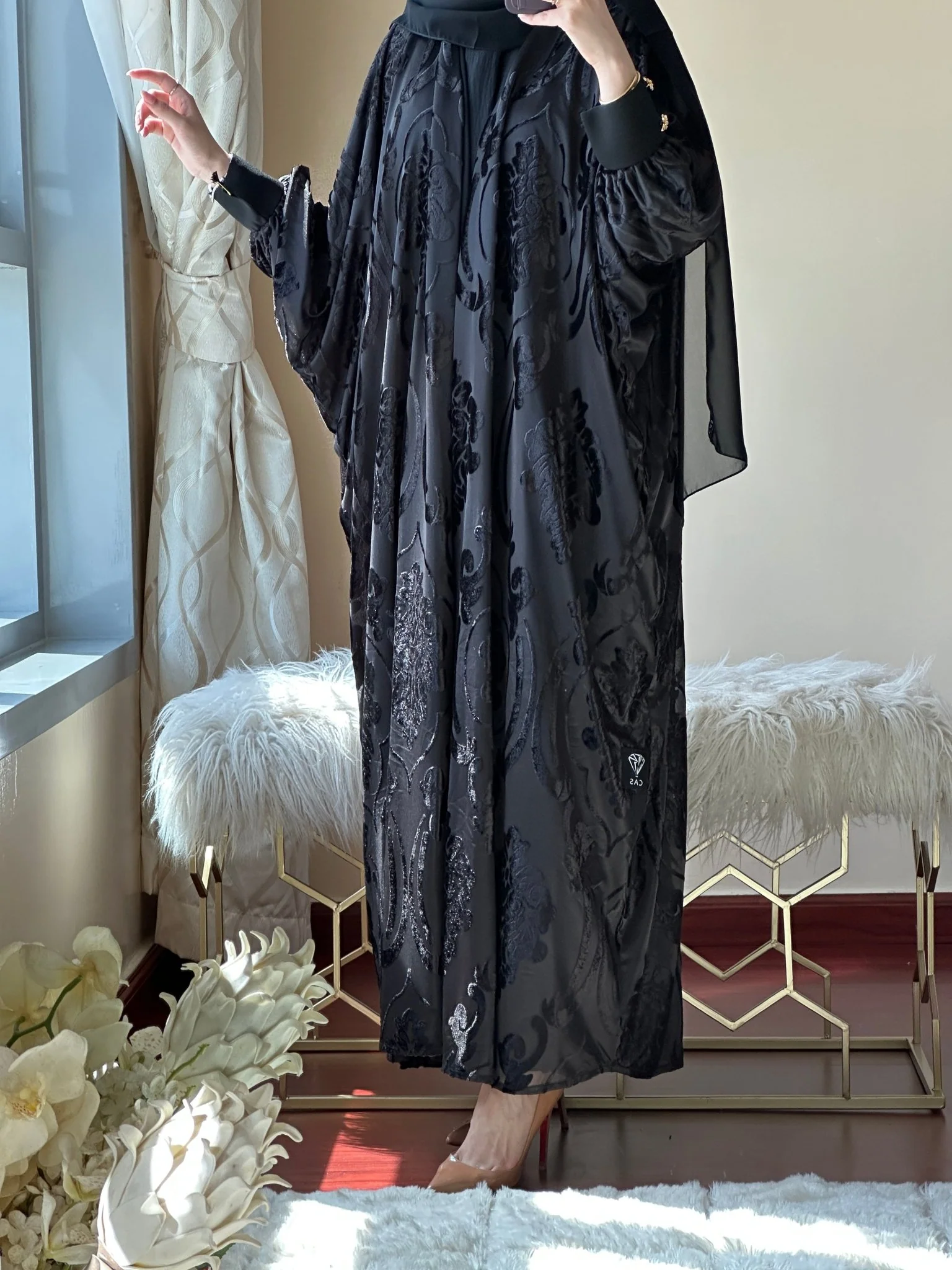 C-Evening-Black-Abaya-39 - Image 2