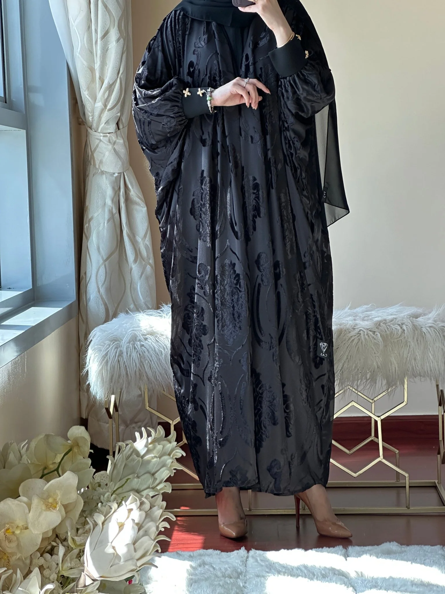 C-Evening-Black-Abaya-39 - Image 3