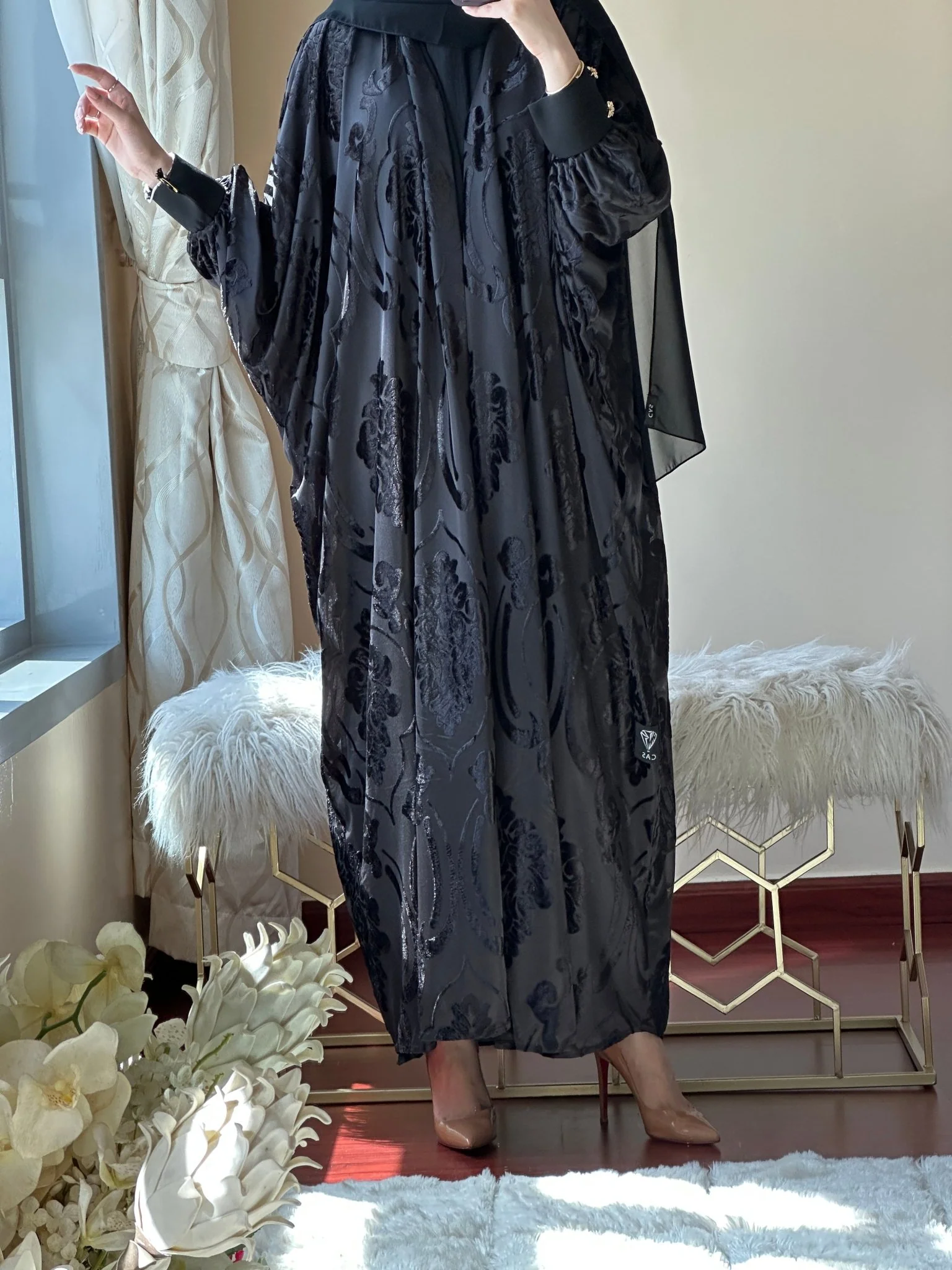 C-Evening-Black-Abaya-39 - Image 4