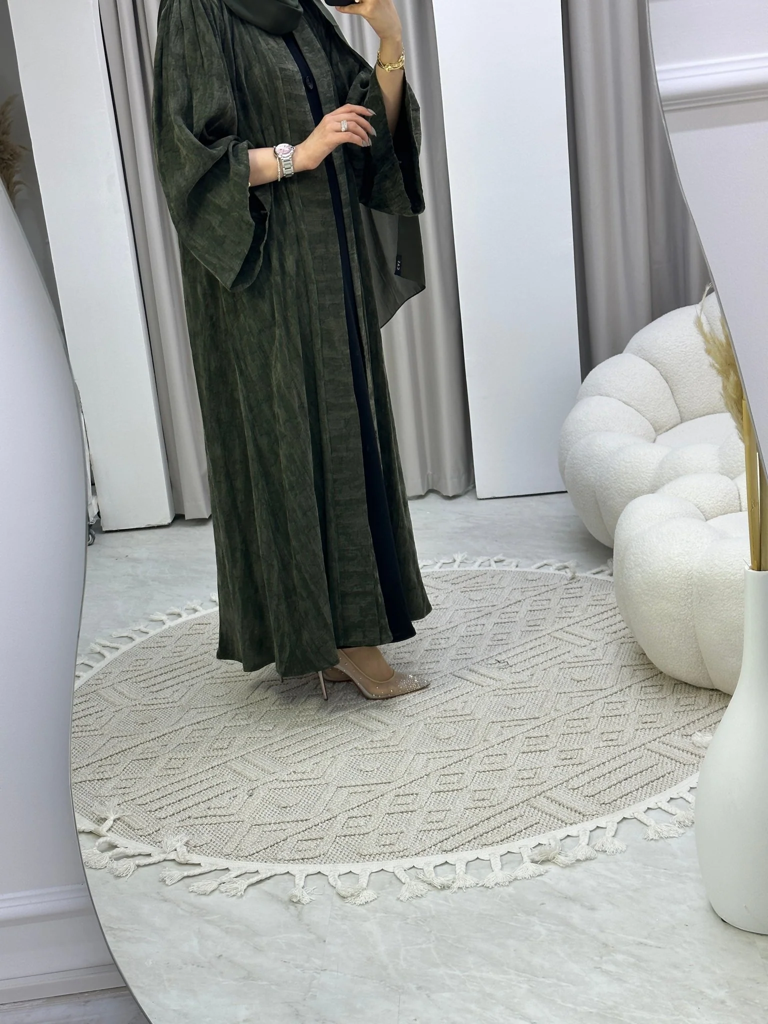 C Green Marble Premium Abaya - Image 5