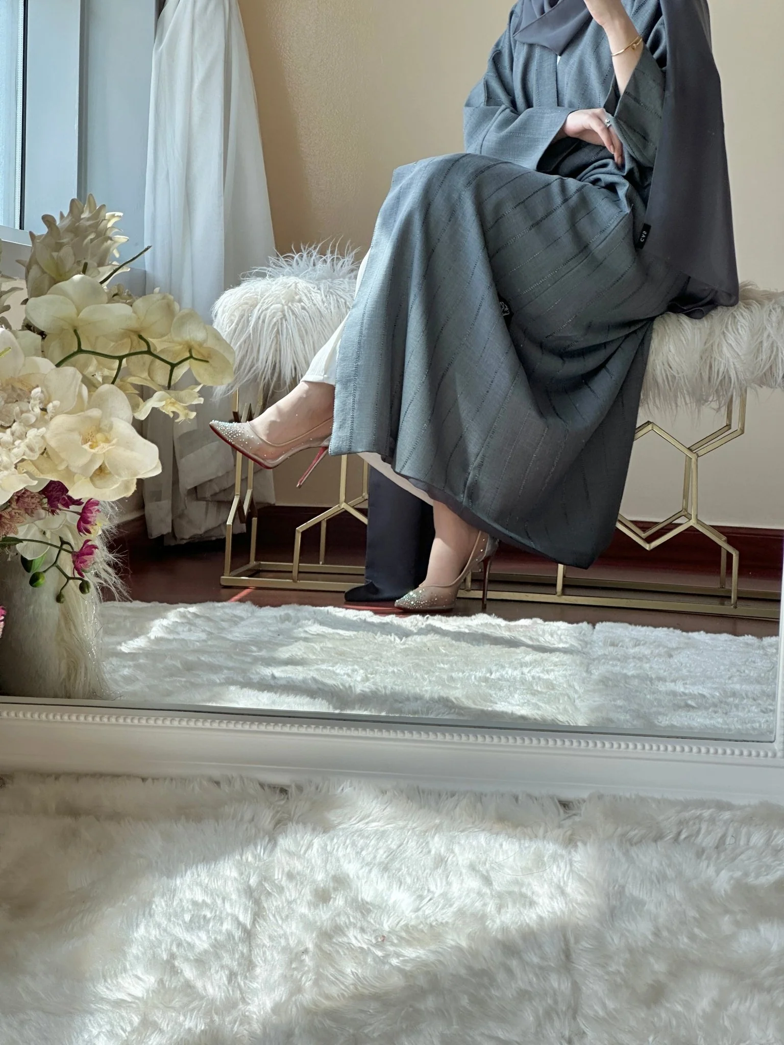 C-Grey-Summer-Linen-Bisht-Abaya - Image 6