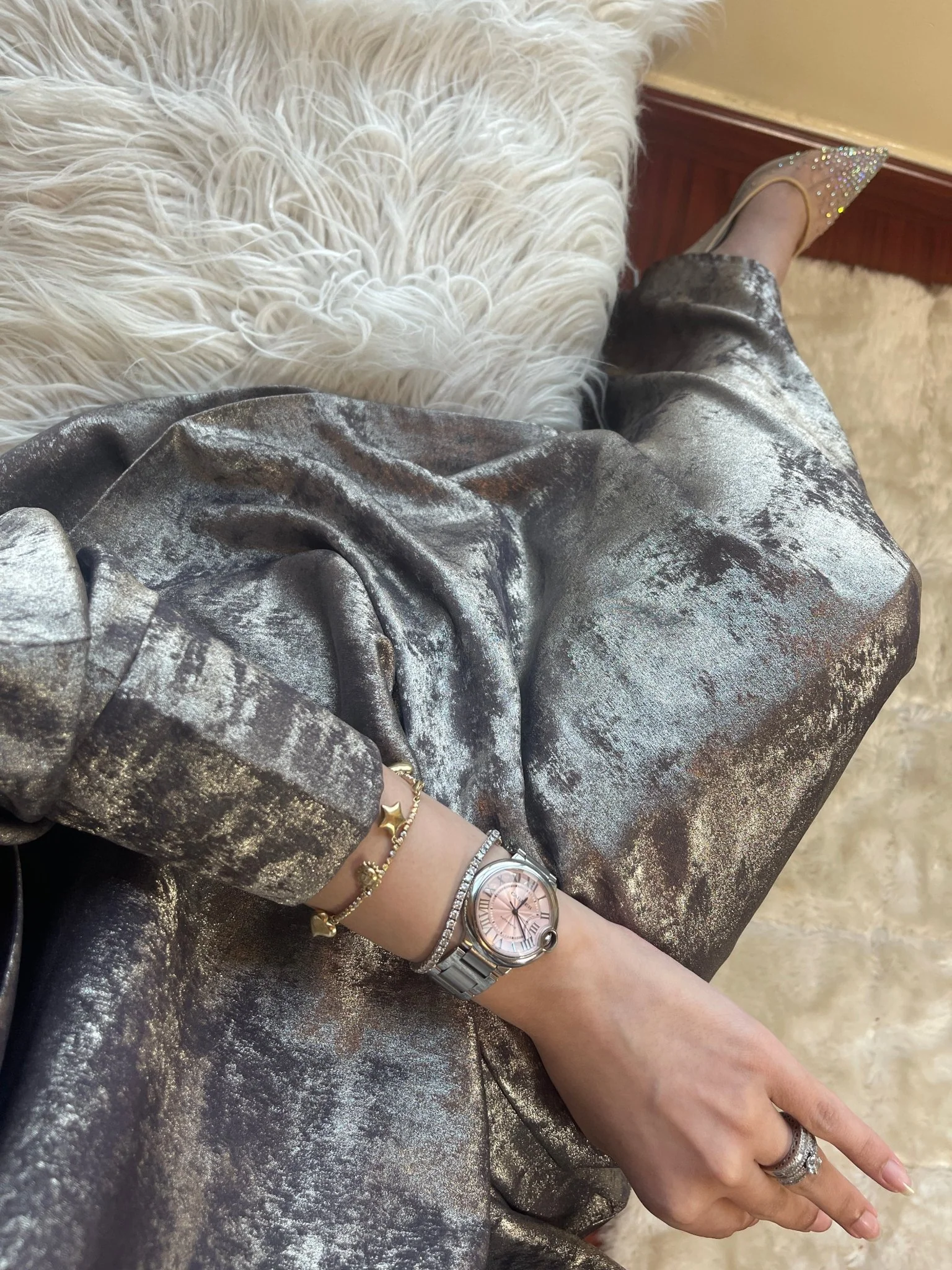 C-LightBrown-Shimmer-Bisht-Abaya - Image 11