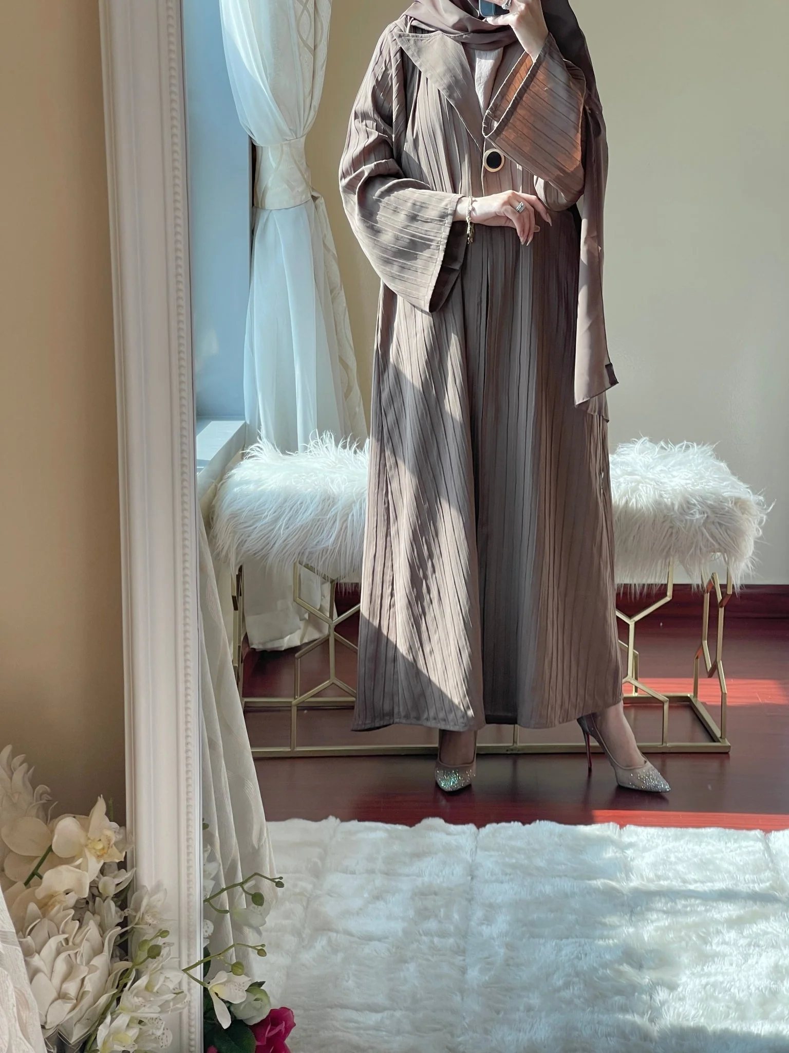 C-LightBrown-Striped-Coat-Abaya