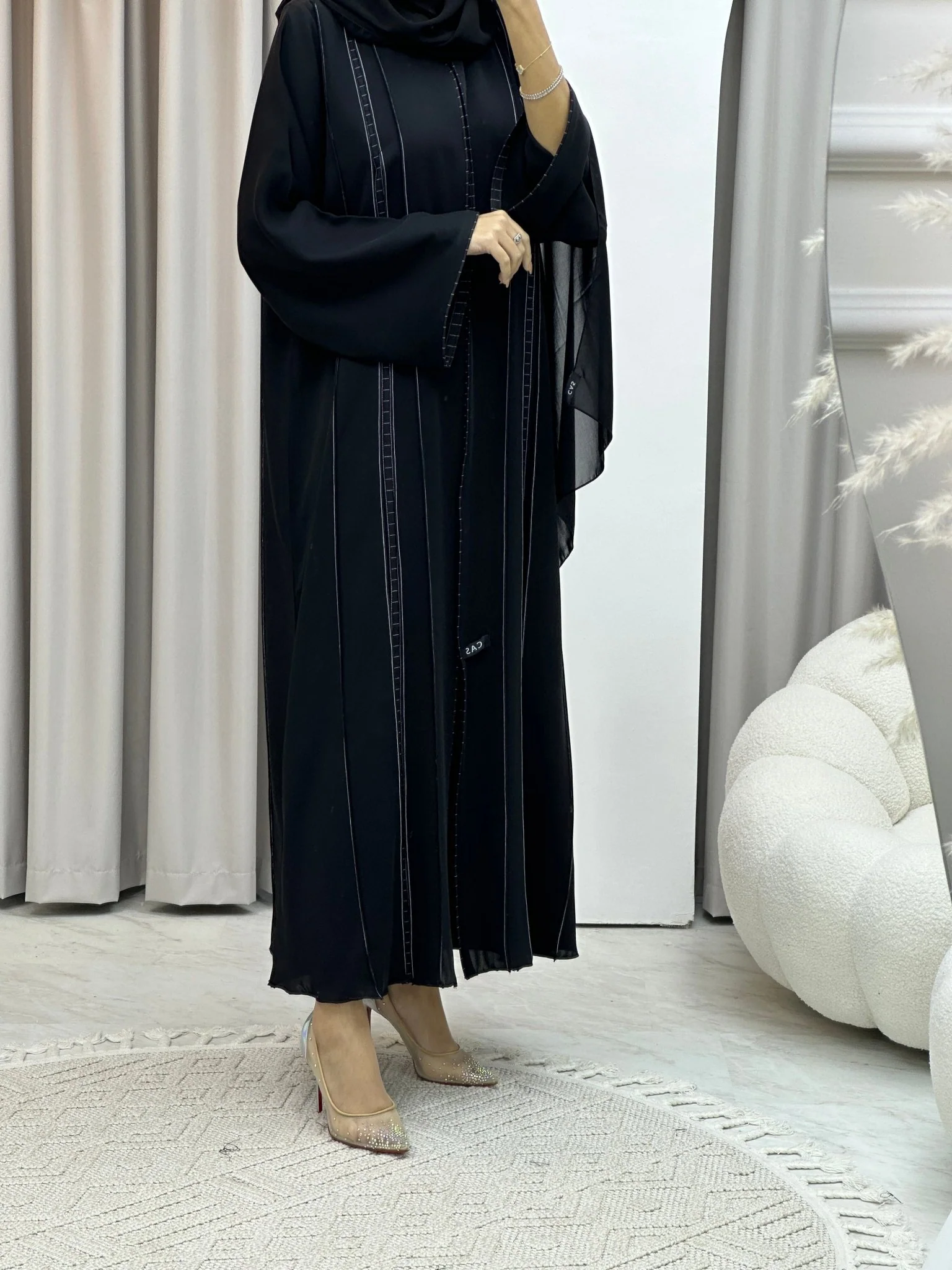 C Nada Black White Kloosh Abaya - Image 7