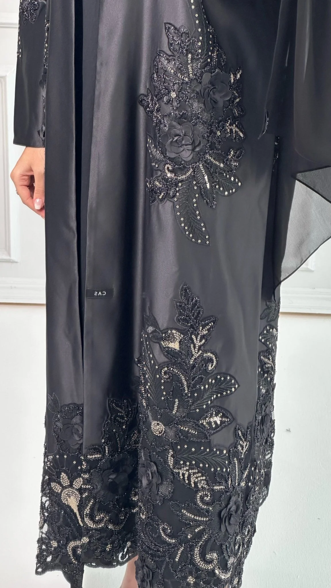 C Premium Bridal Satin Dantel Abaya - Image 9