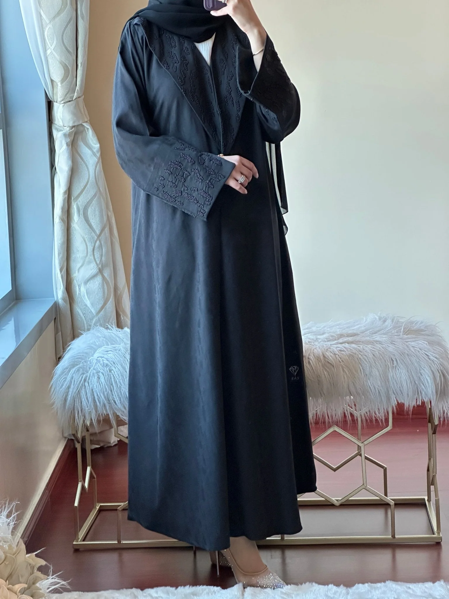 C-Ramadan-Eid-Black-Abaya-20 - Image 4