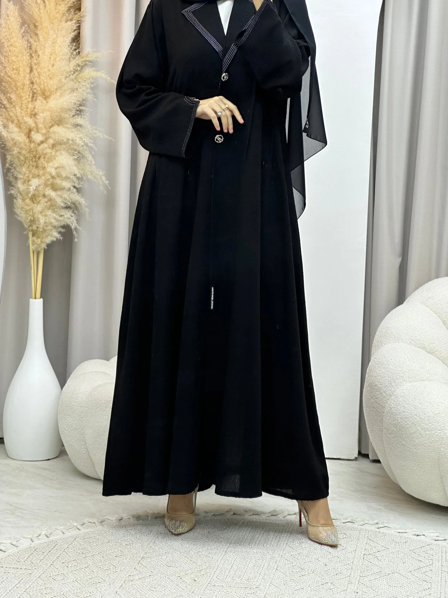 C RTW 0043 Black Eid Abaya - Image 7