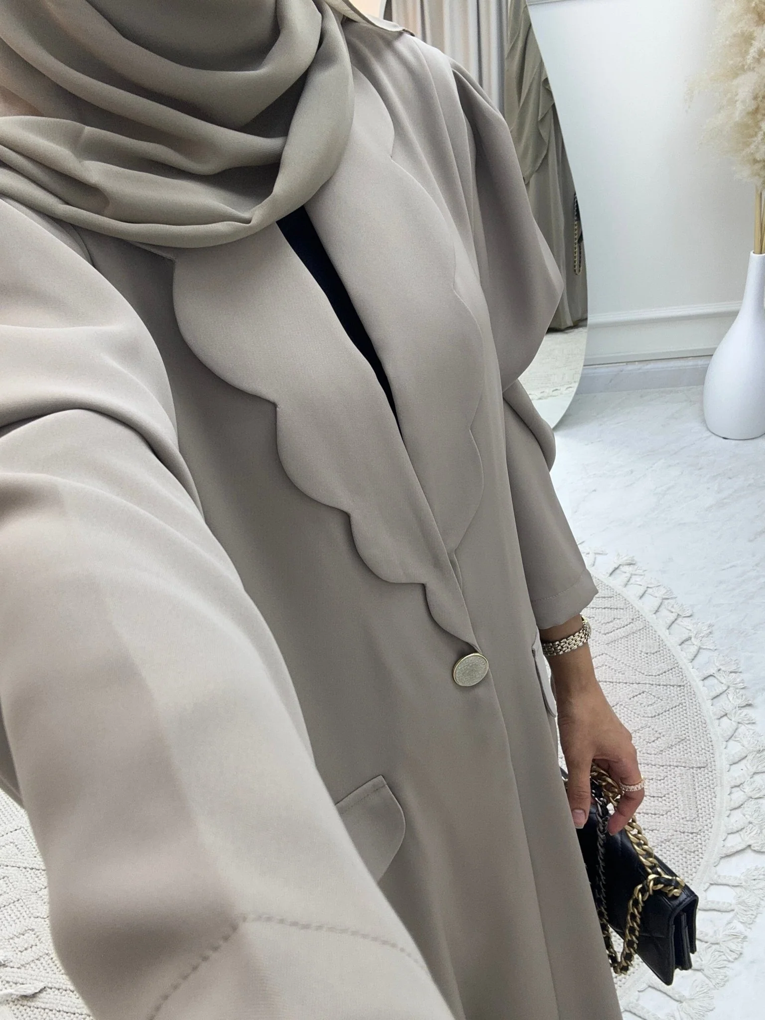 C RTW 0133-01 Army Green Coat Abaya - Image 8