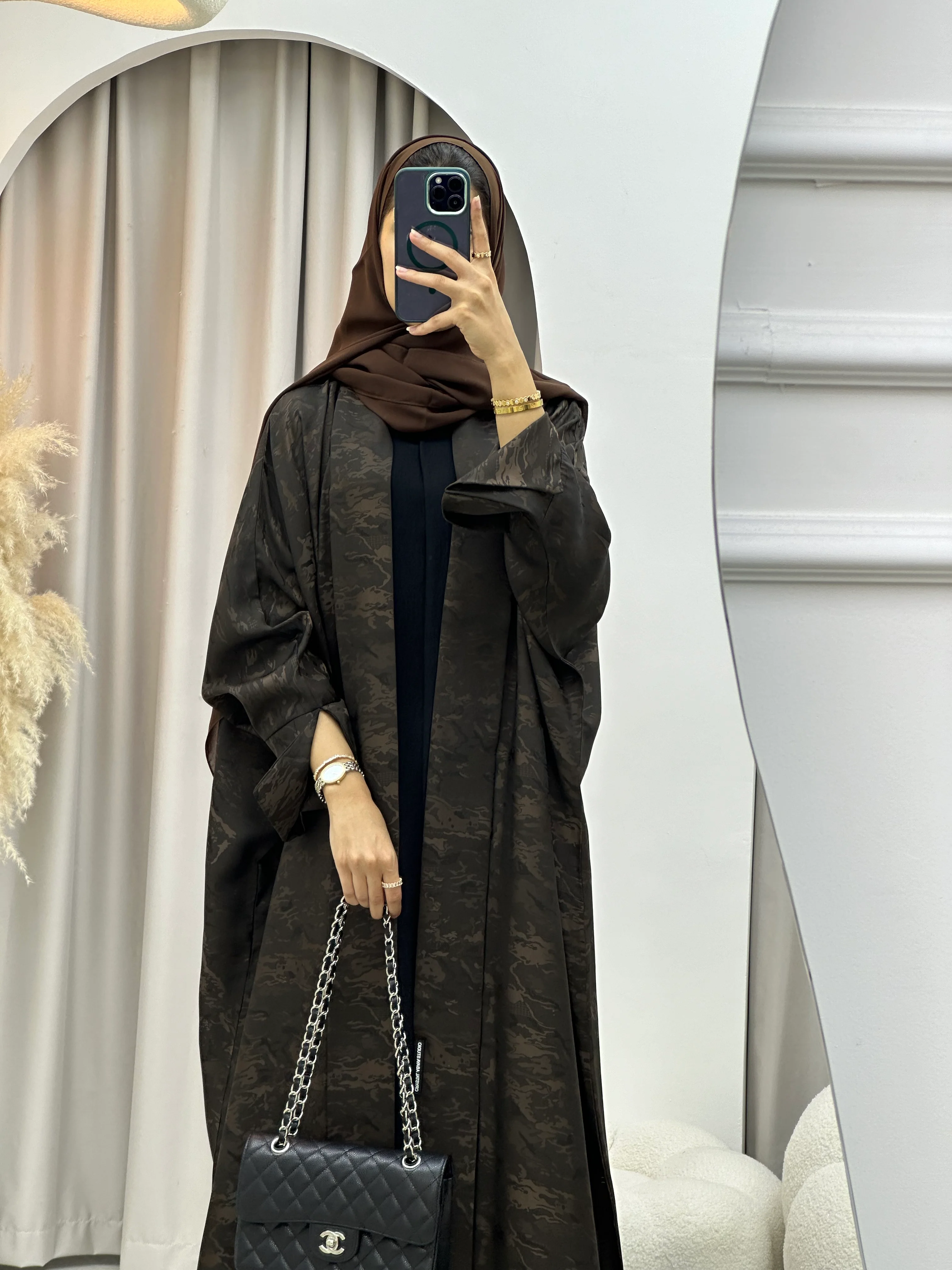 C RTW 0158-04 Brown Camo Bisht Abaya - Image 6