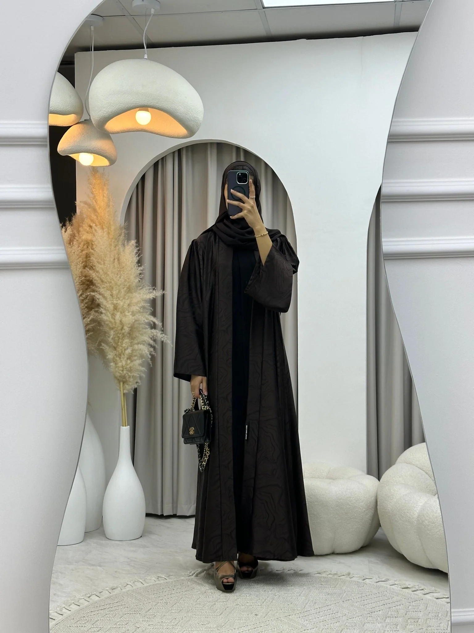 C RTW 0219-02 Brown Curves Abaya - Image 4