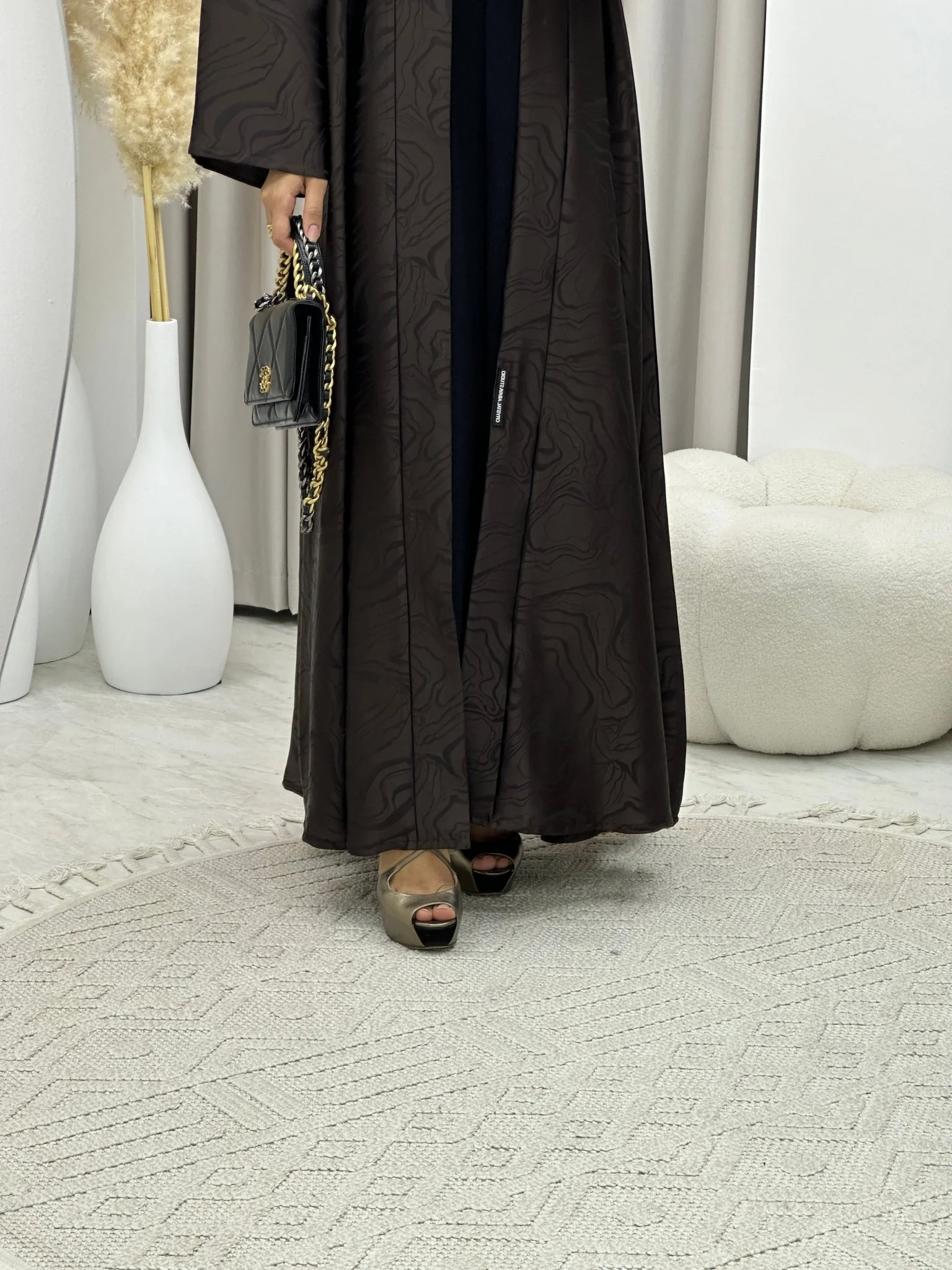 C RTW 0219-02 Brown Curves Abaya - Image 6