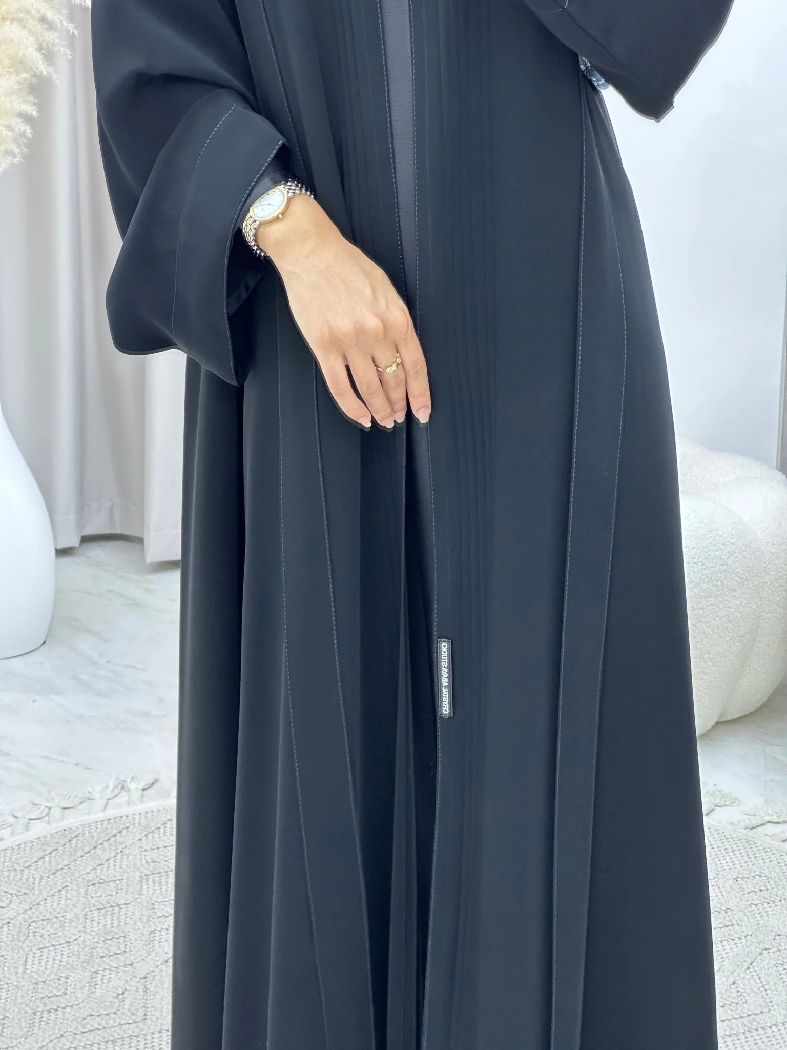 C RTW 0225-01 Black Abaya - Image 2