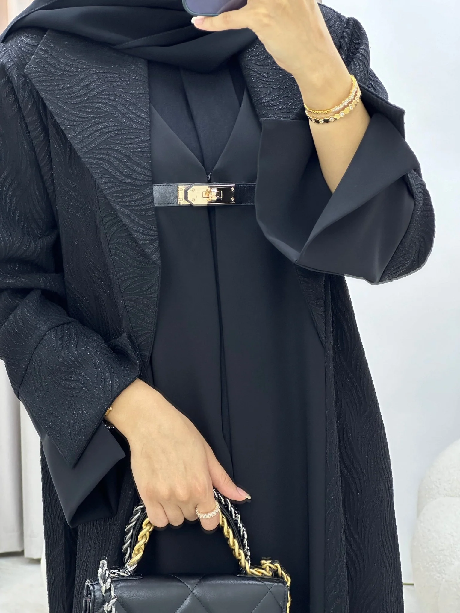 C 0241 Black Coat Abaya - Image 4