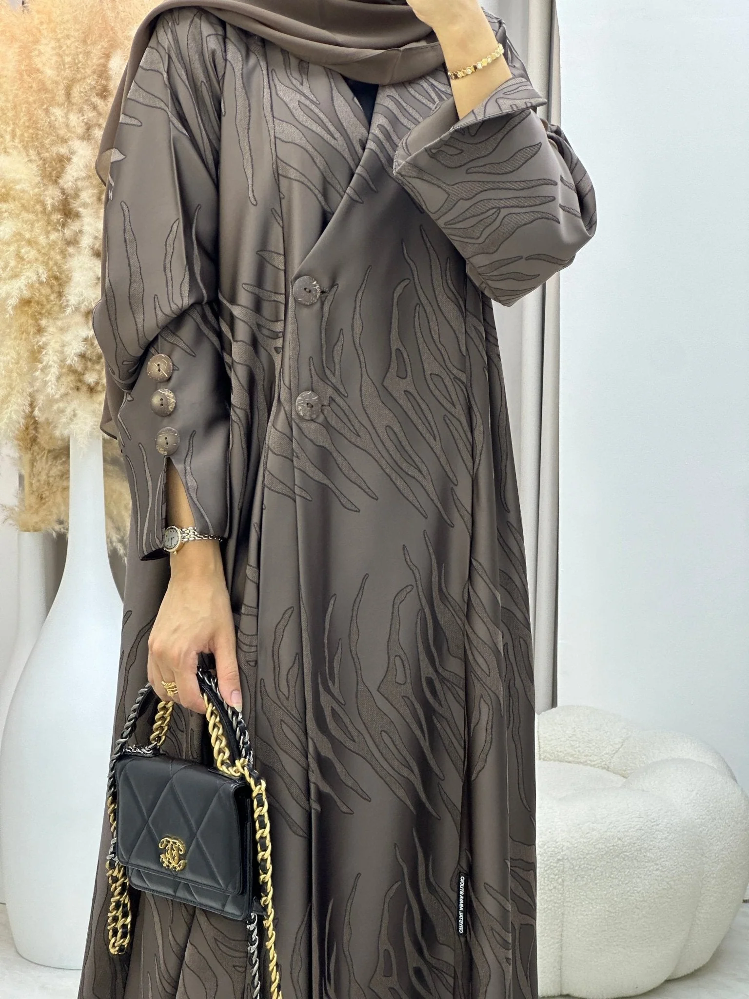 C RTW 0290-02 Brown Ragged Abaya - Image 6