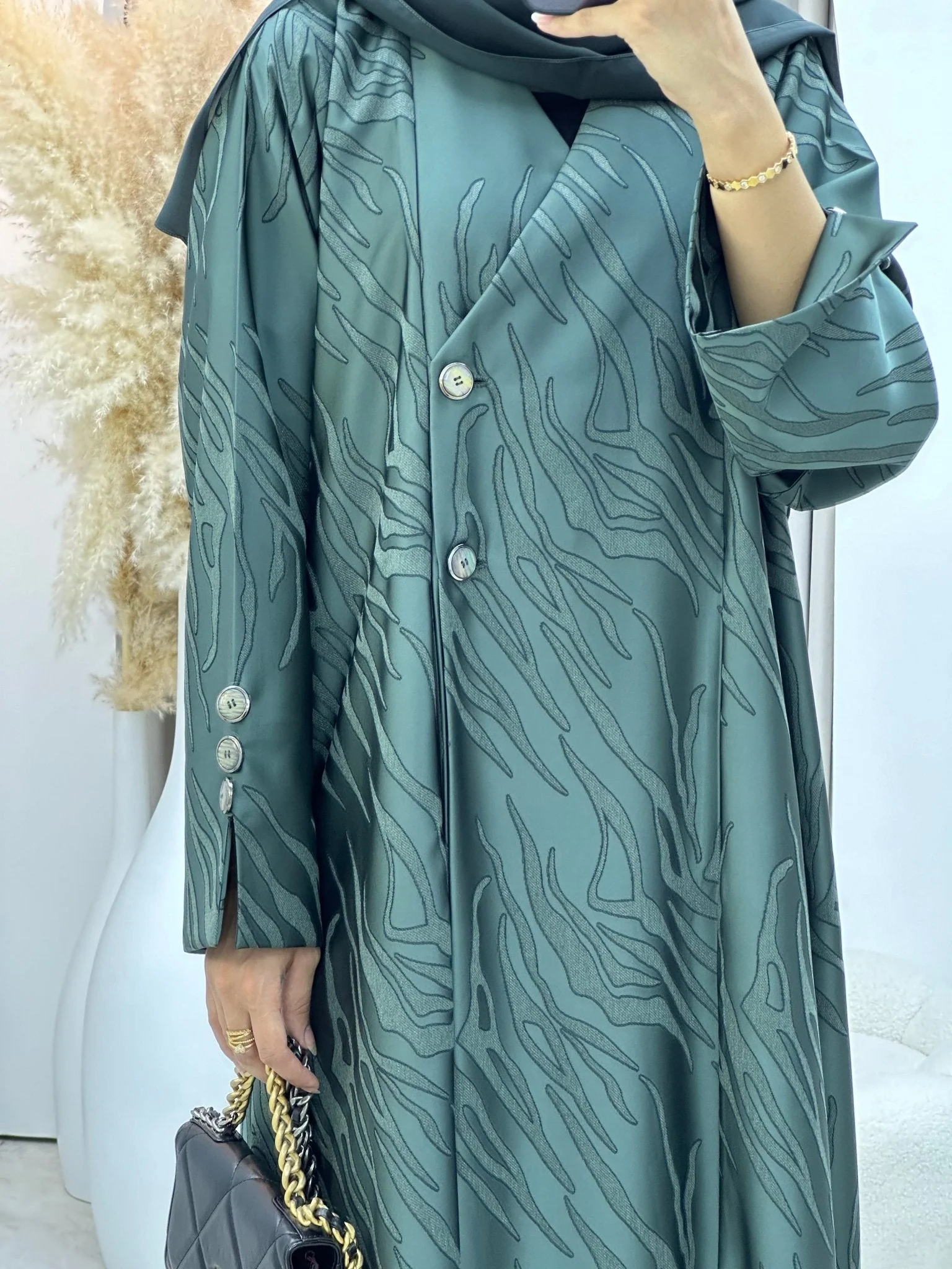 C RTW 0290-04 Olive Ragged Abaya - Image 2
