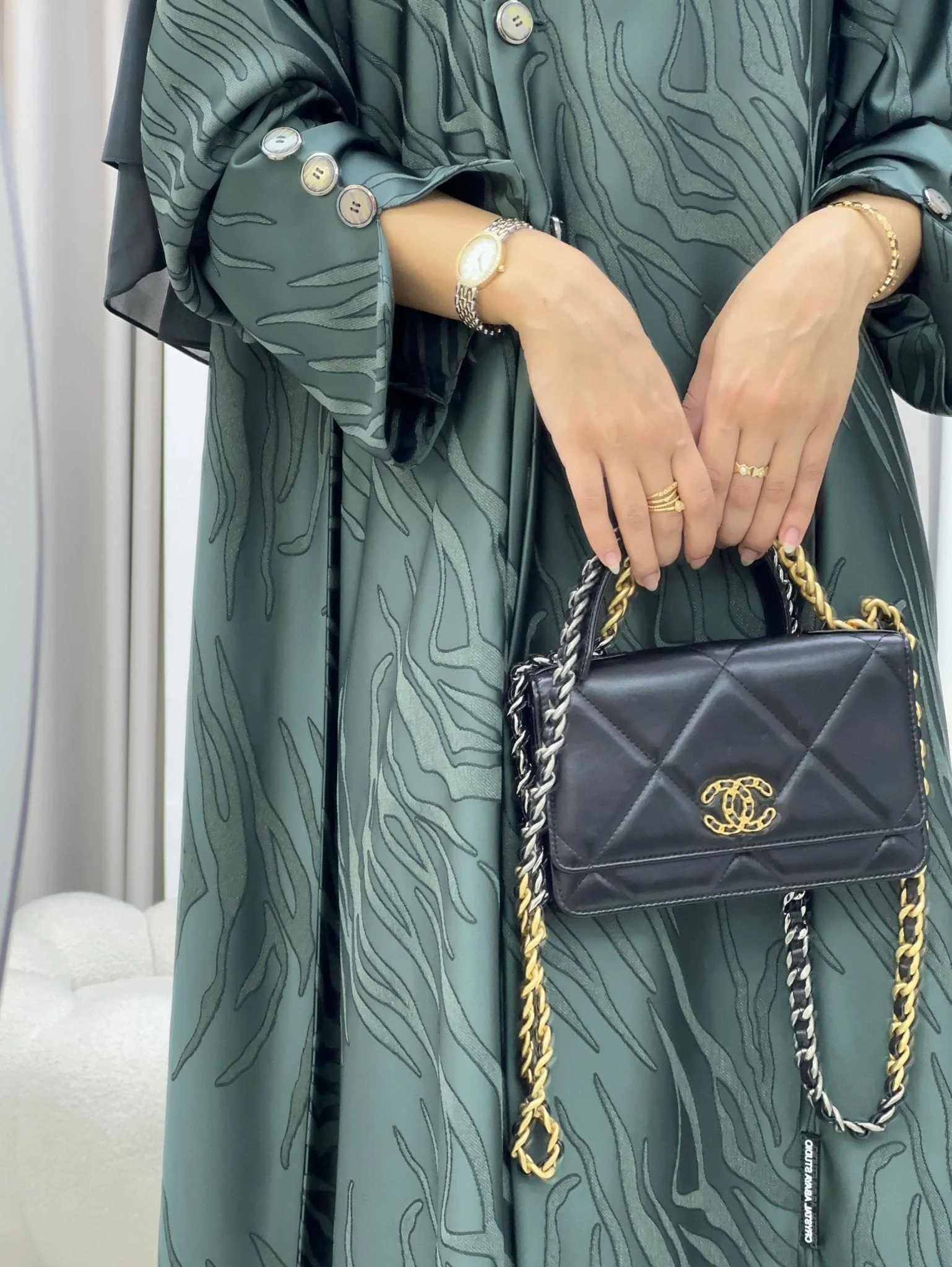 C RTW 0290-04 Olive Ragged Abaya - Image 3