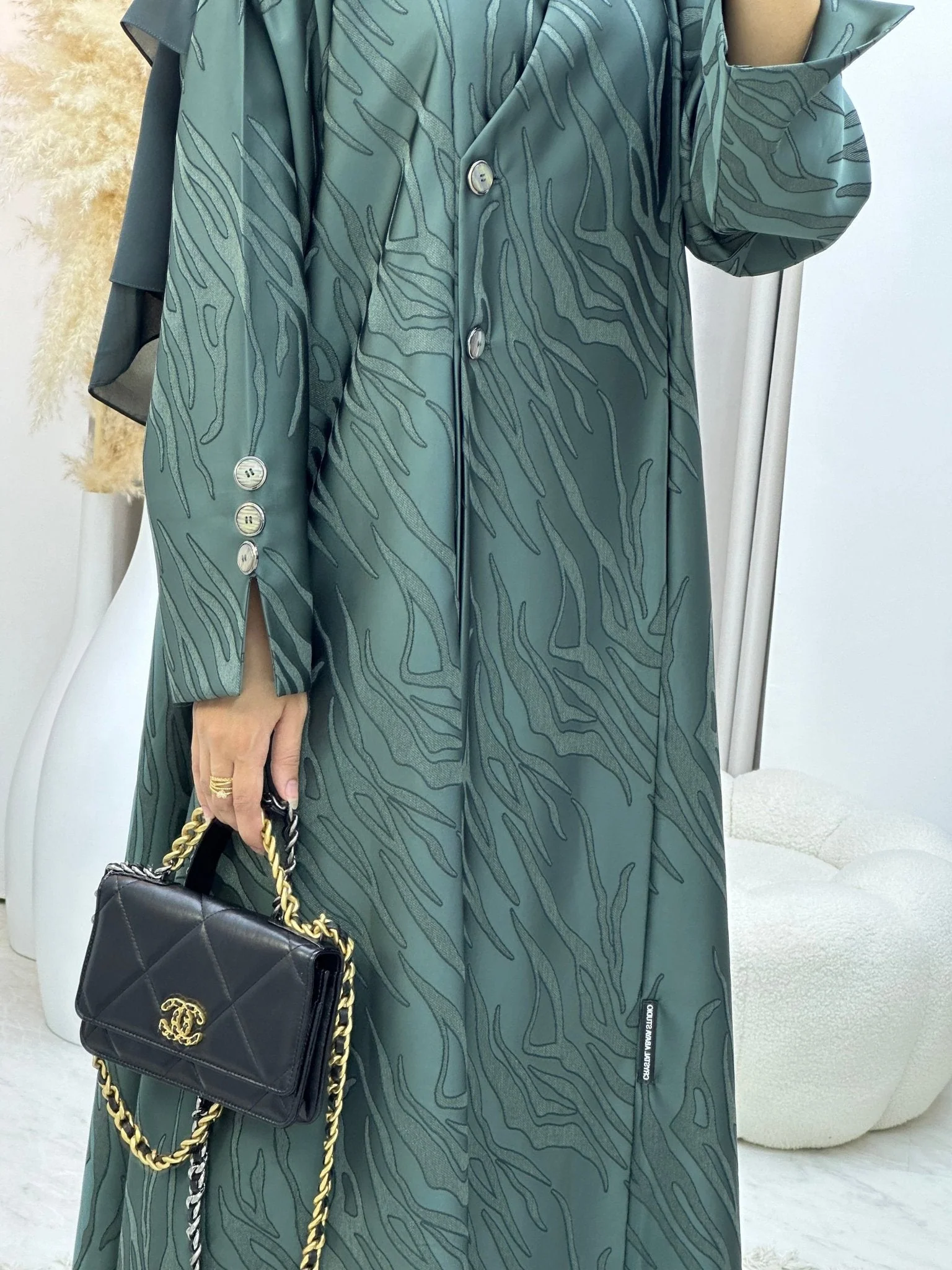 C RTW 0290-04 Olive Ragged Abaya - Image 5