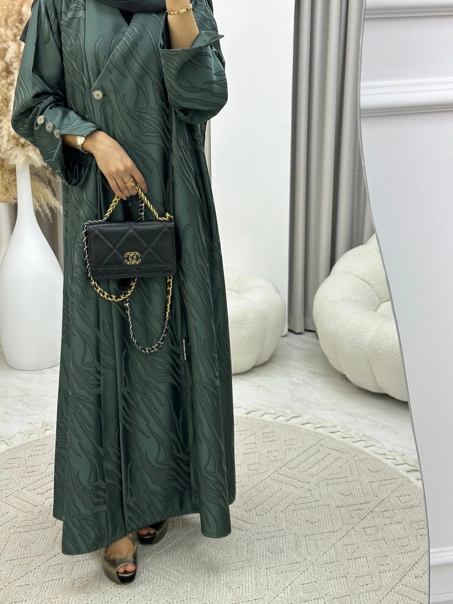 C RTW 0290-04 Olive Ragged Abaya - Image 6