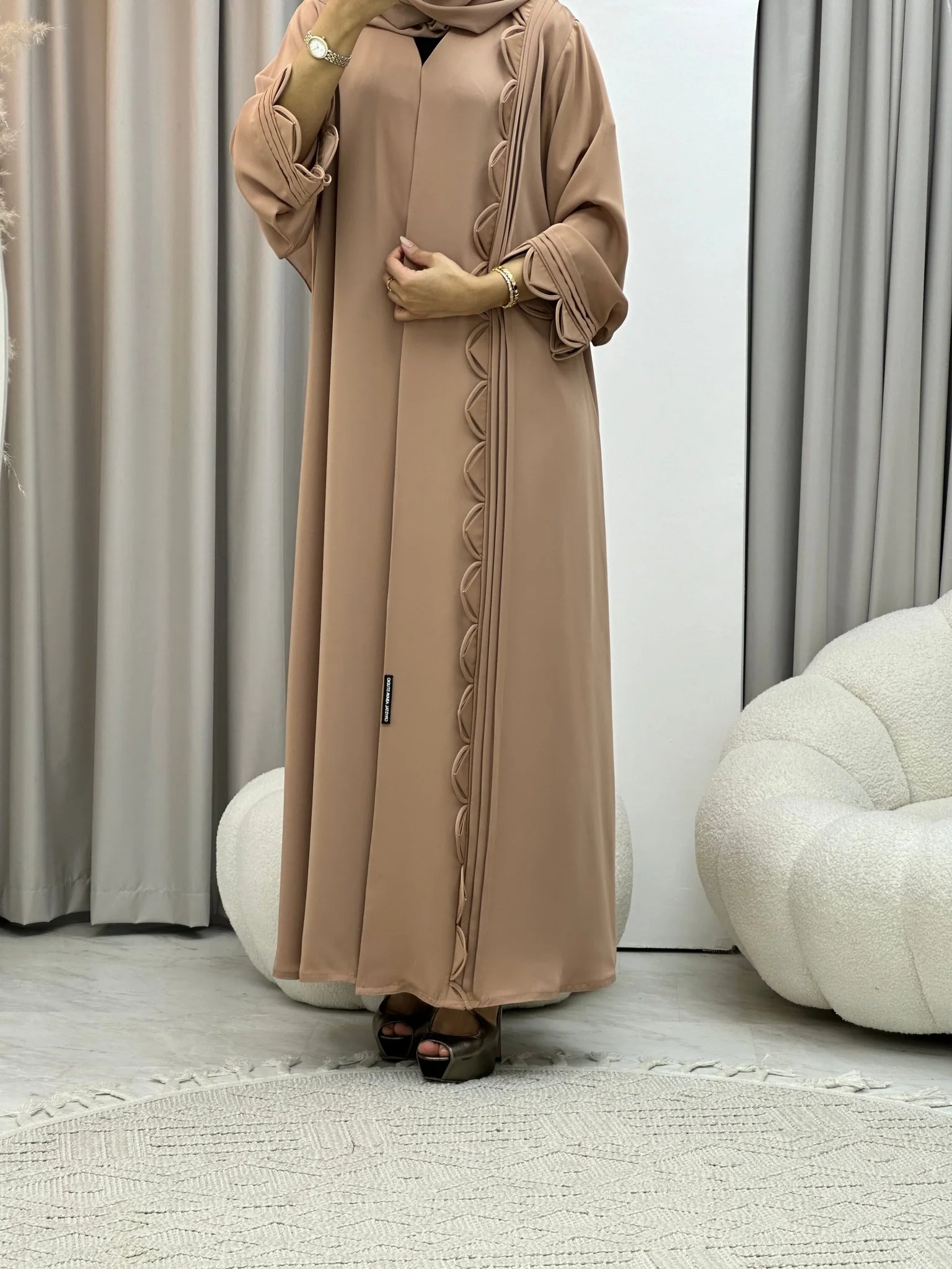 C RTW 0305 Beige Nada Abaya - Image 4