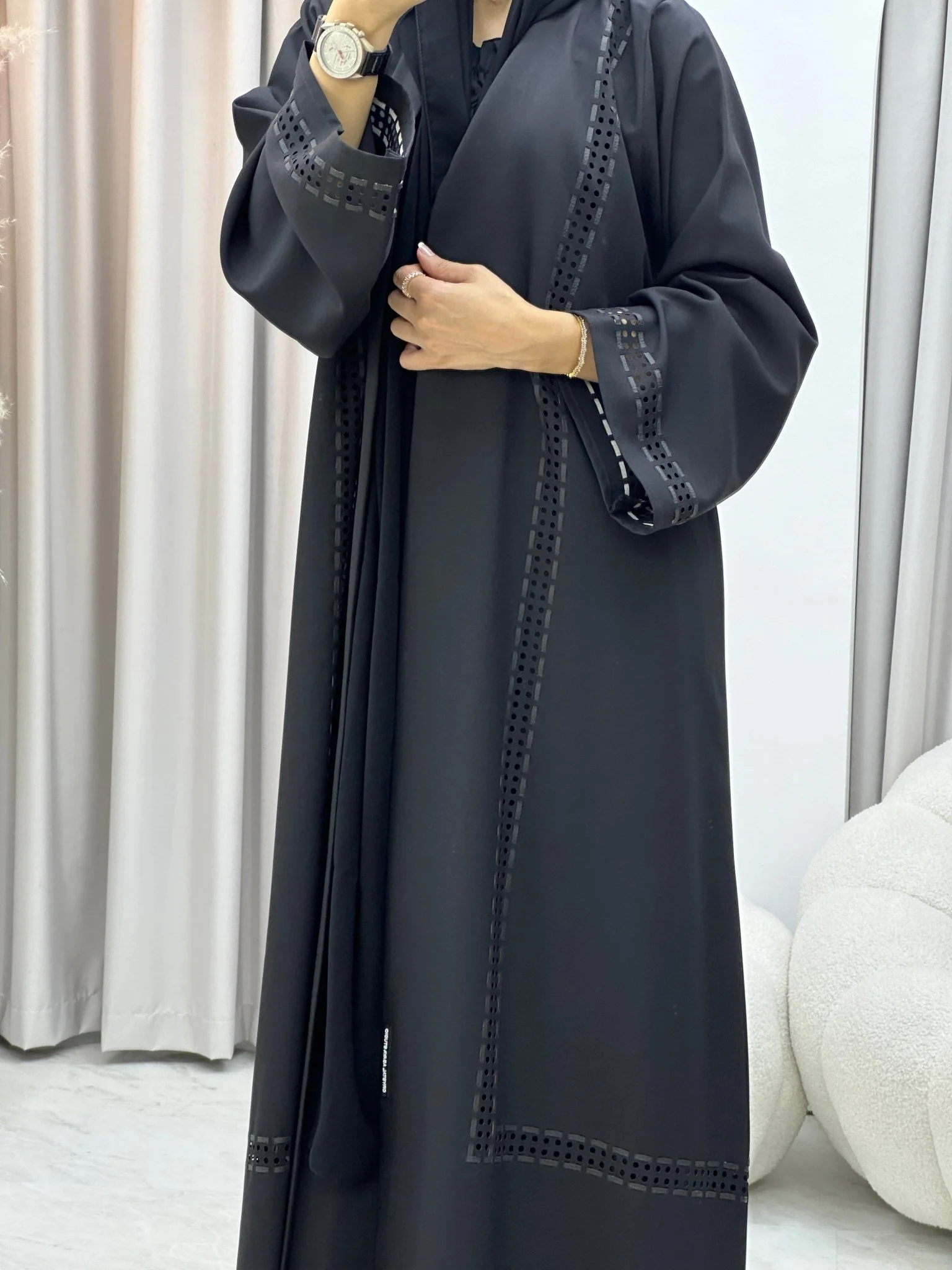 C 0313 Black Abaya - Image 4