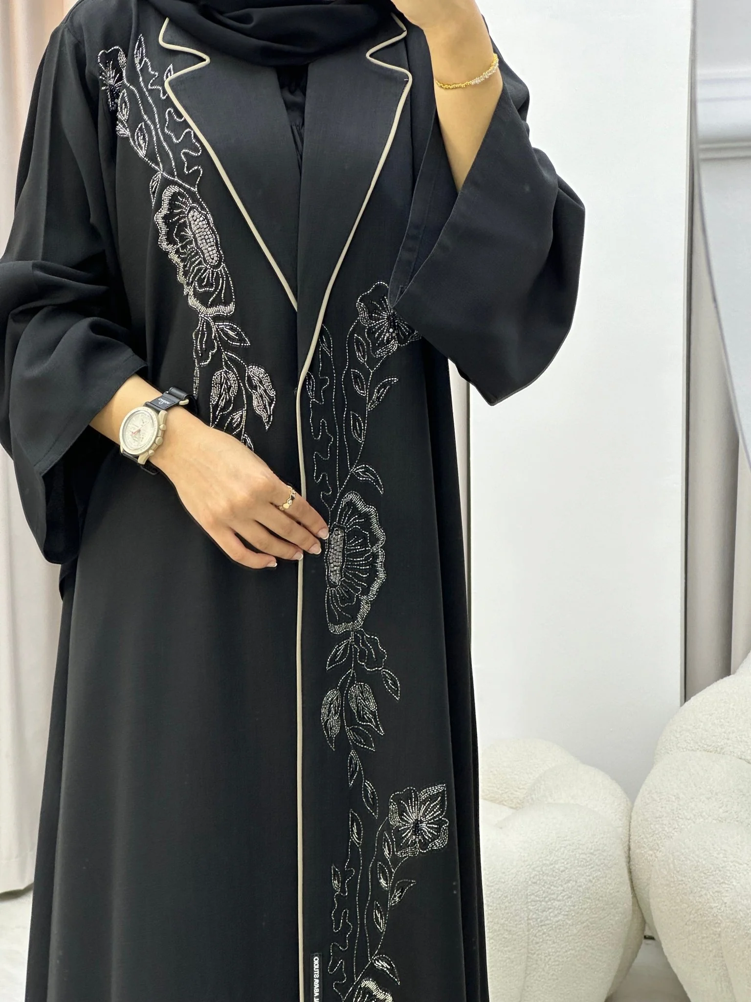 C RTW 0324 Black Abaya - Image 2