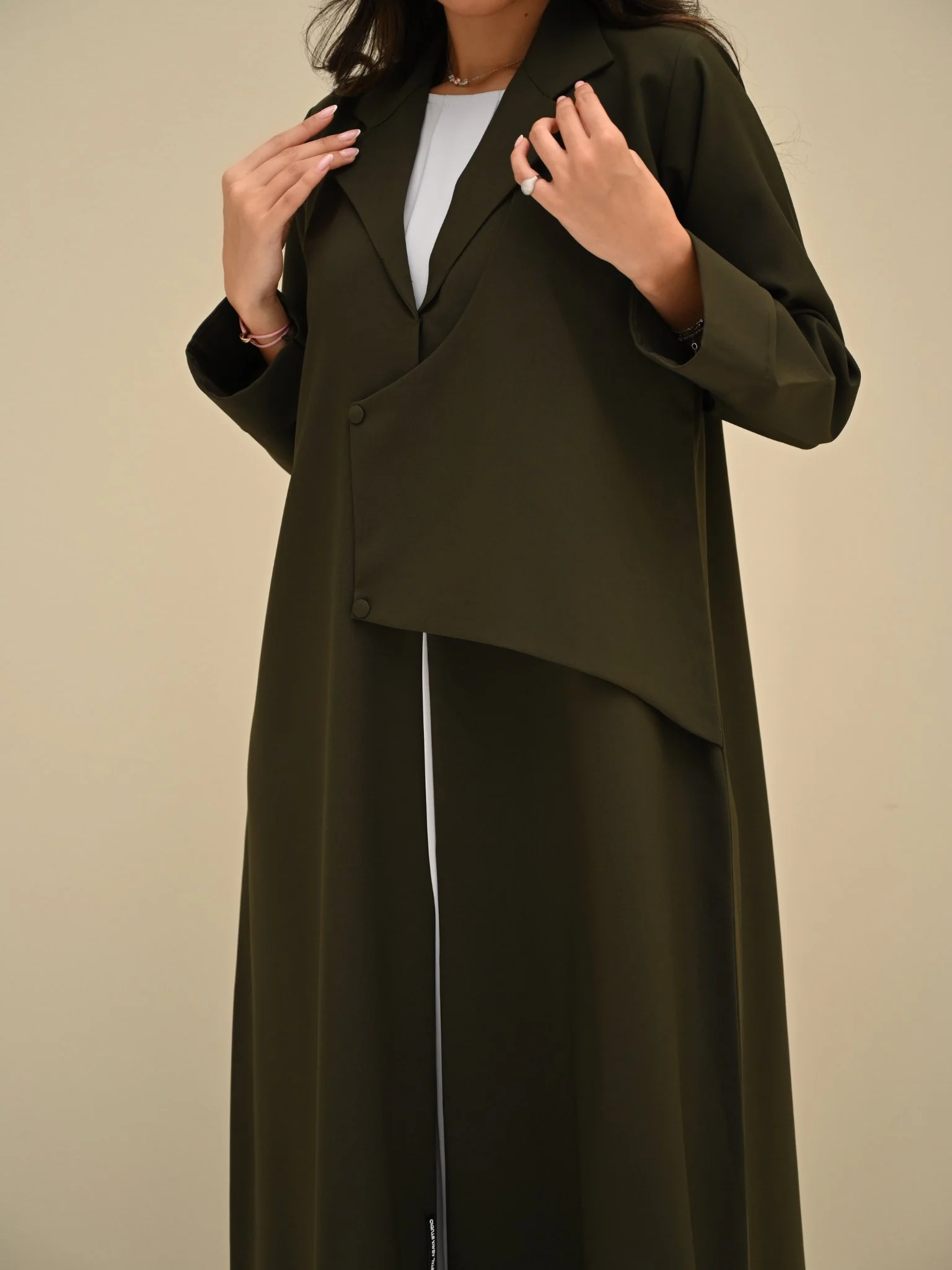 C 0423 Olive Green Abaya - Image 3