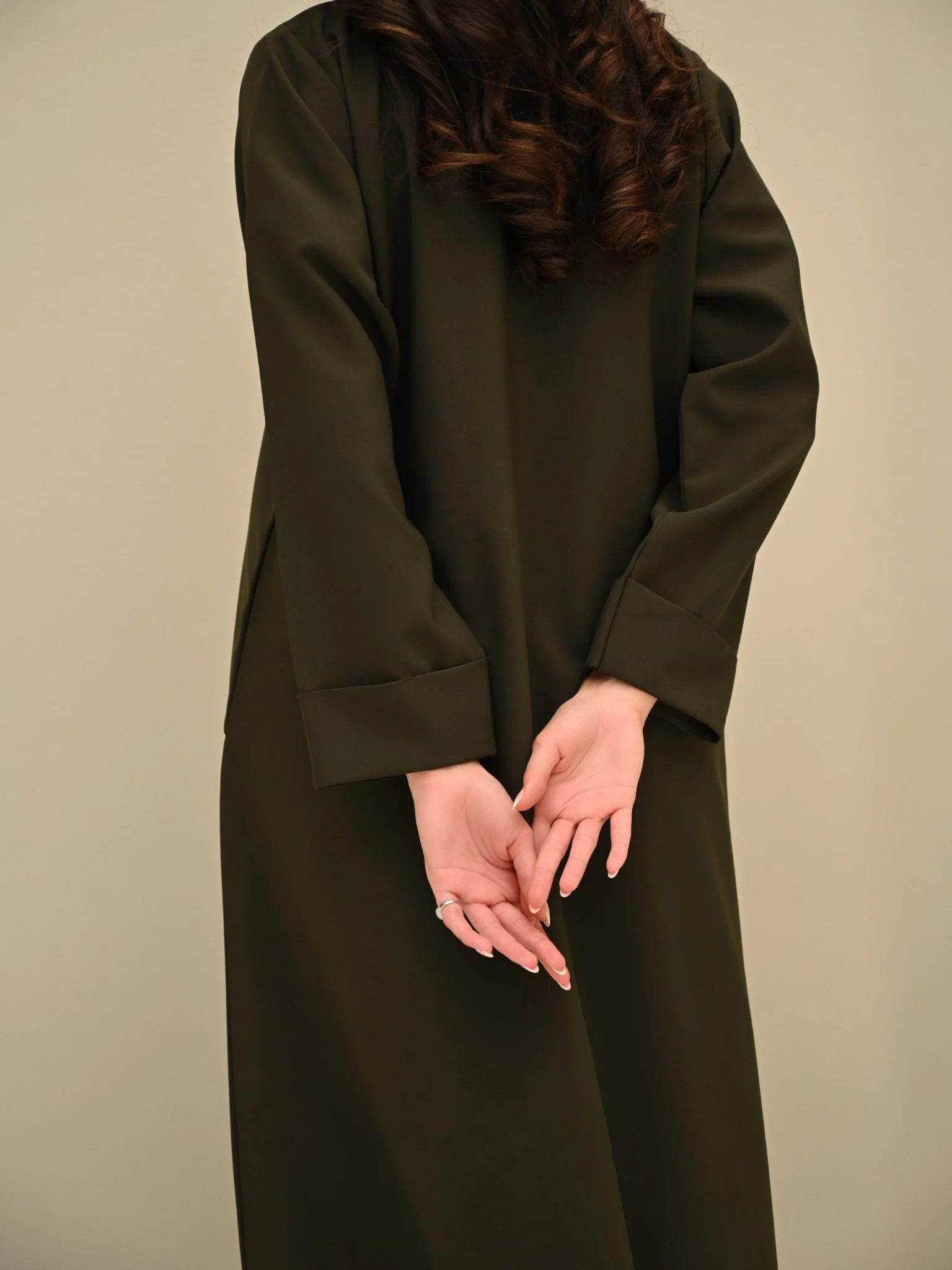 C 0423 Olive Green Abaya - Image 5