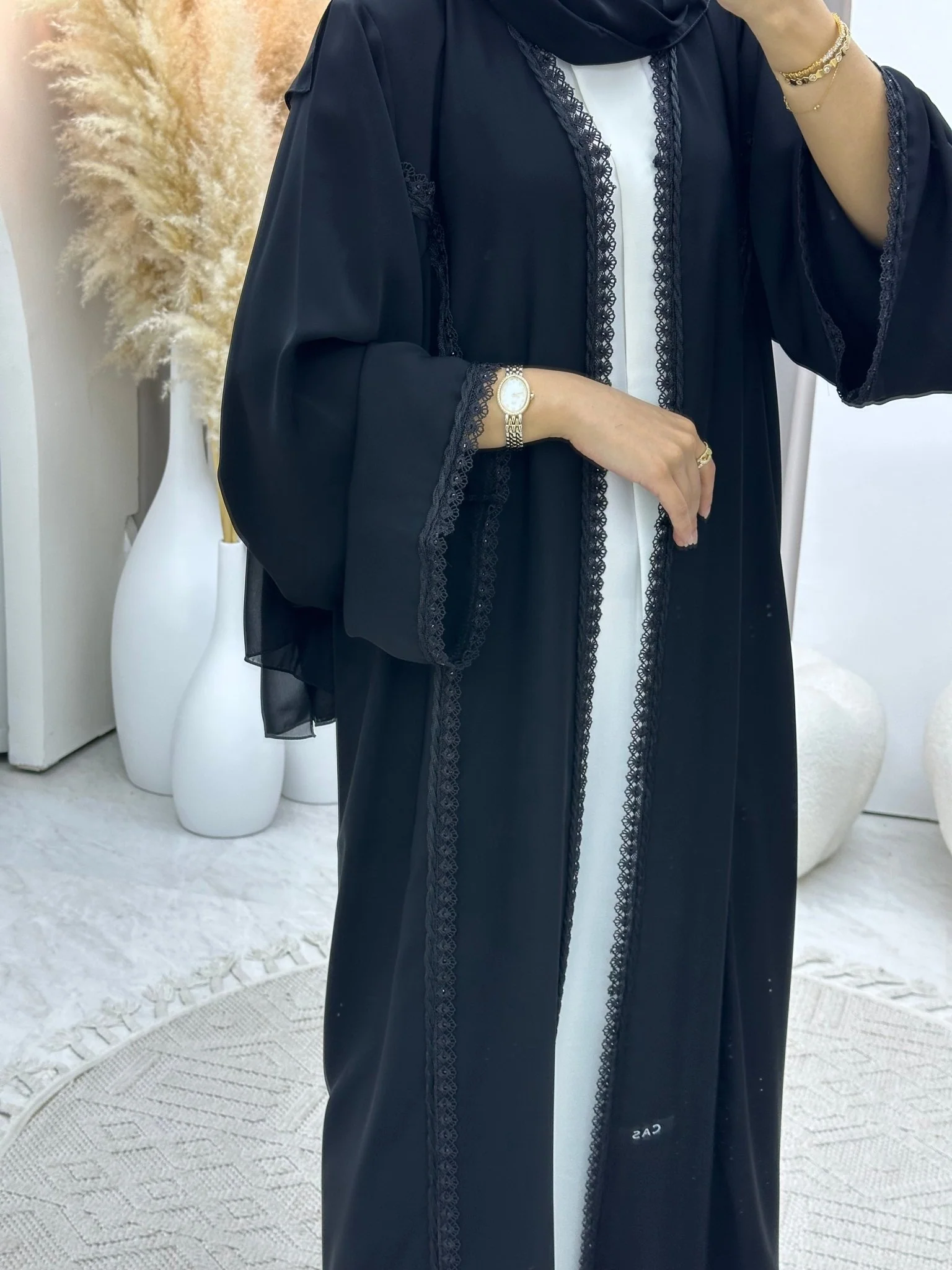 C RTW 0599 Black Abaya - Image 6