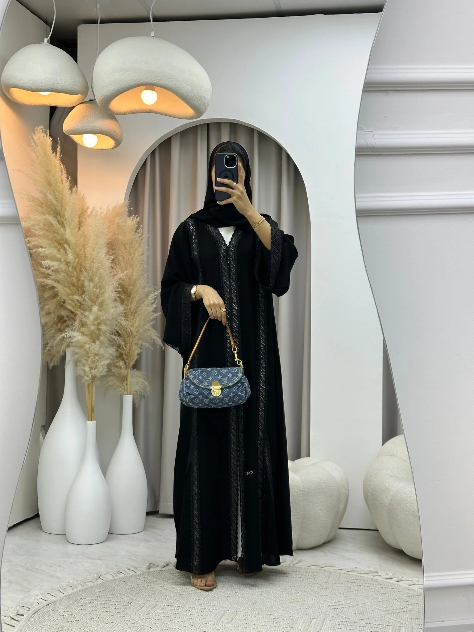 C 0602 Black Abaya - Image 2
