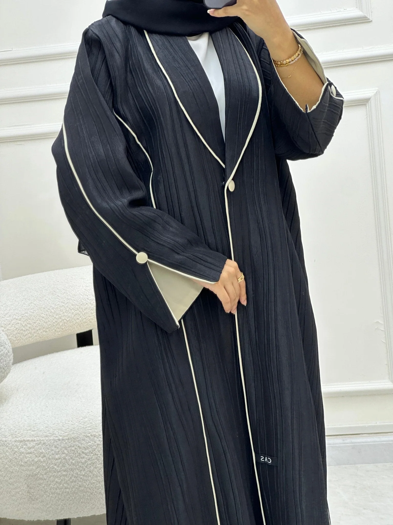 C RTW 0623 Black Abaya - Image 4