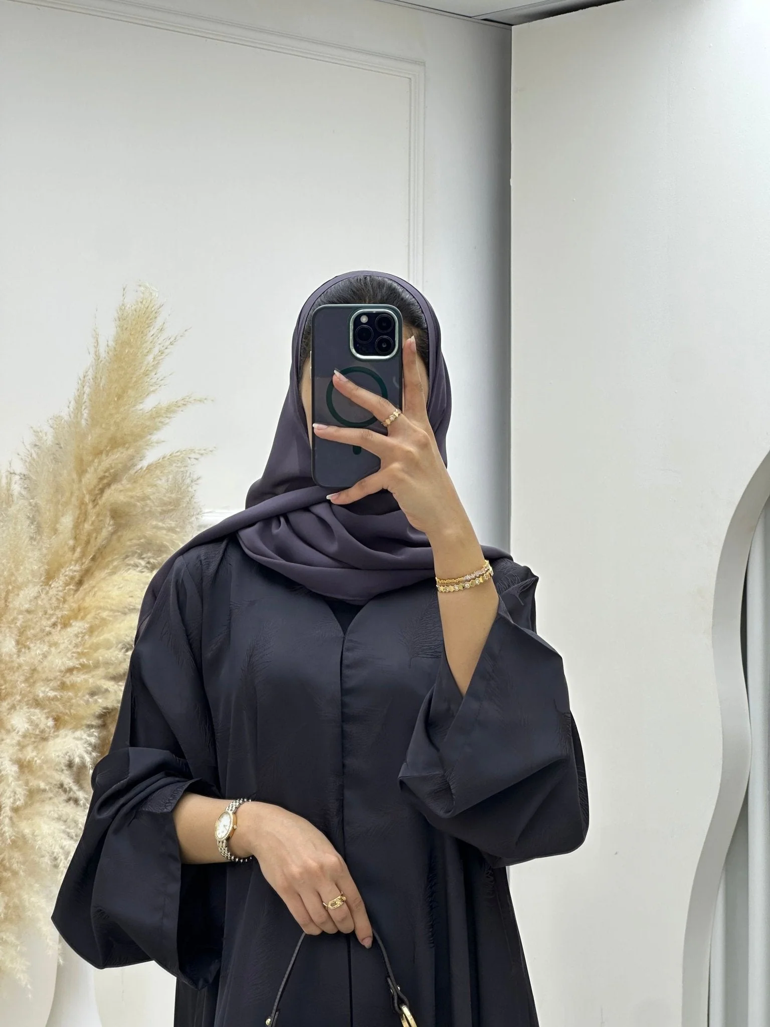 C RTW 0653 03 Purple Printed Abaya - Image 5