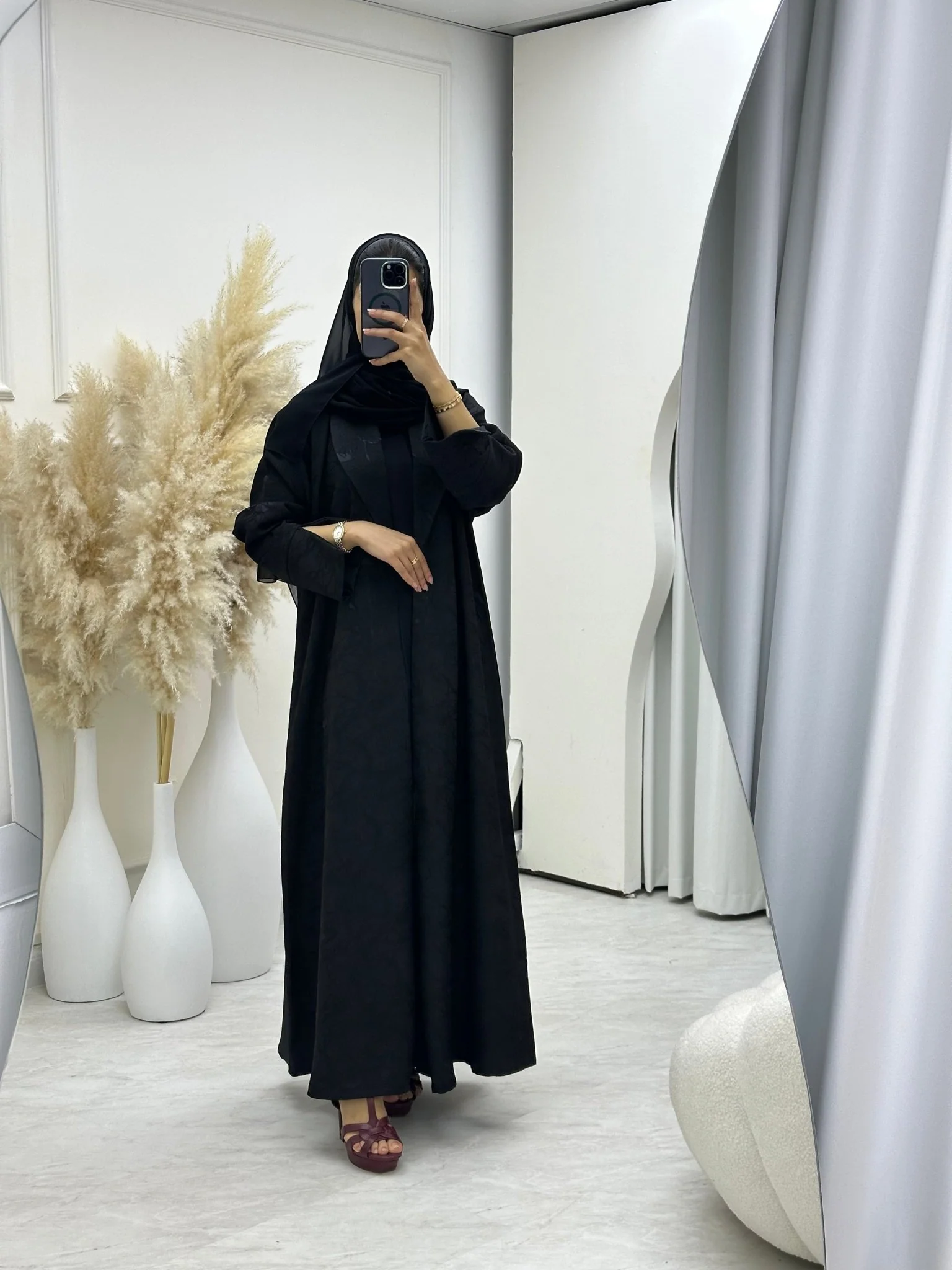 C RTW 0654 Black Coat Abaya - Image 4