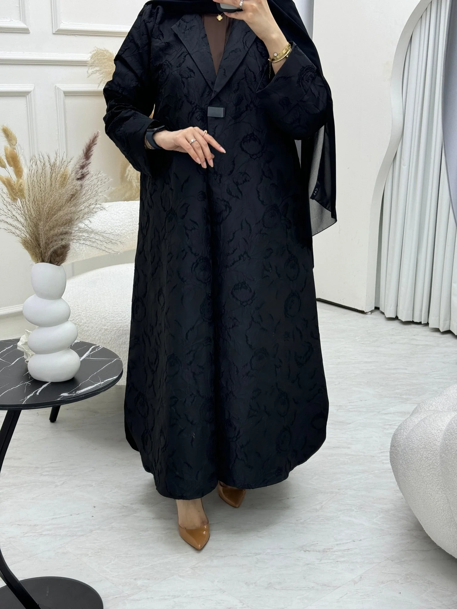 C 0711 Coat Black Abaya - Image 3