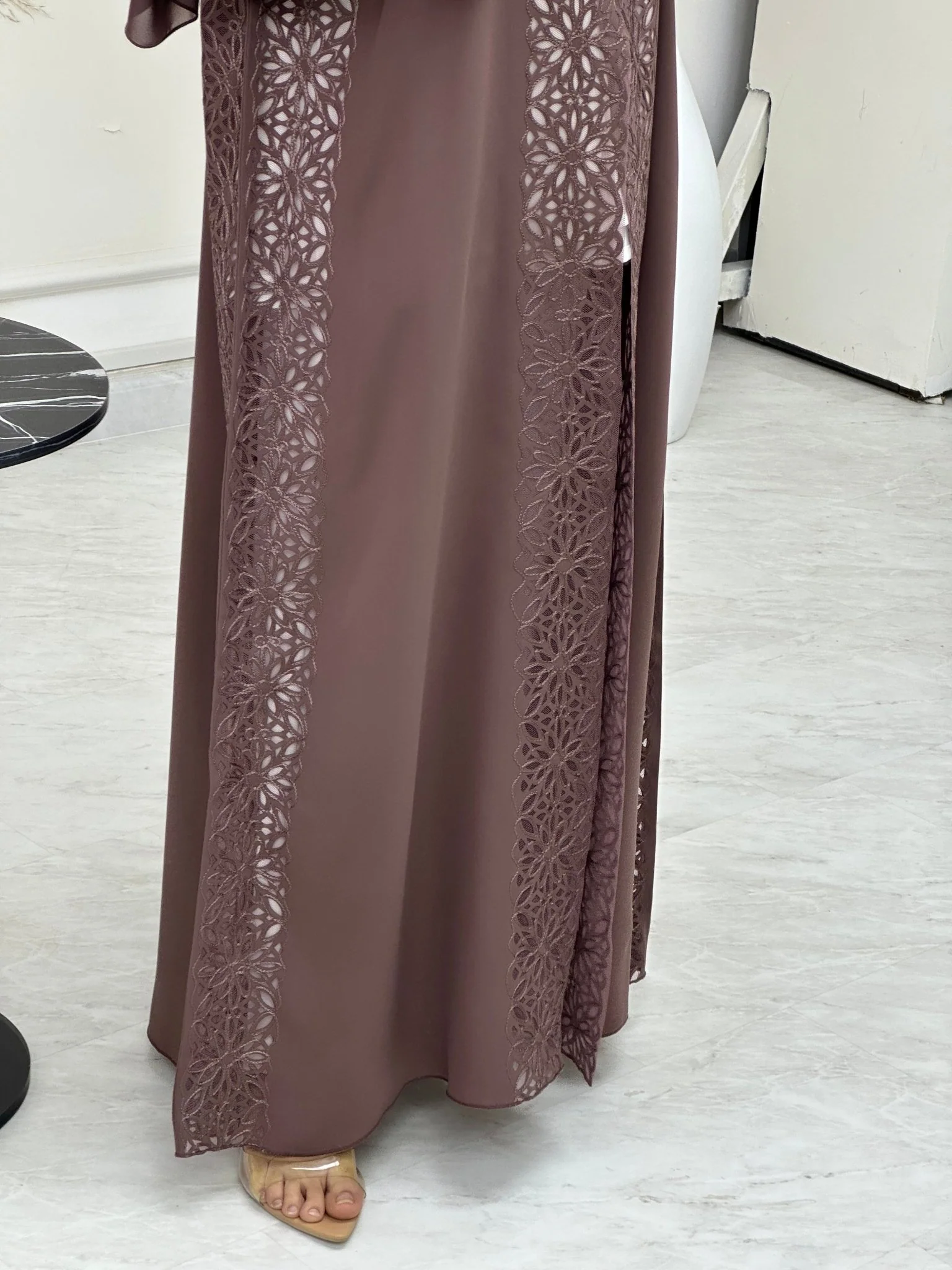 C RTW 0742 Purple Floral Abaya - Image 2