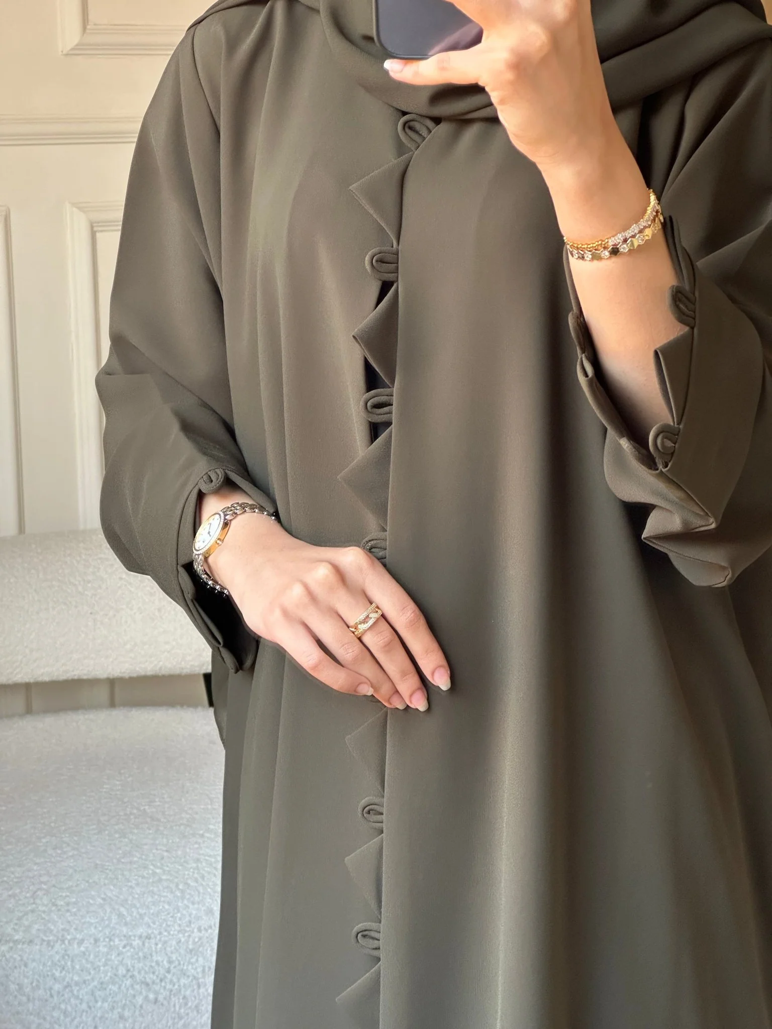 C RTW 0811 Olive Abaya - Image 4