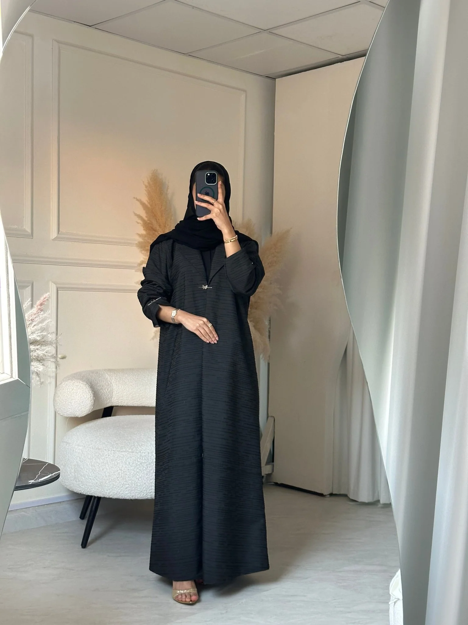 C 0850 Black Coat Abaya - Image 3