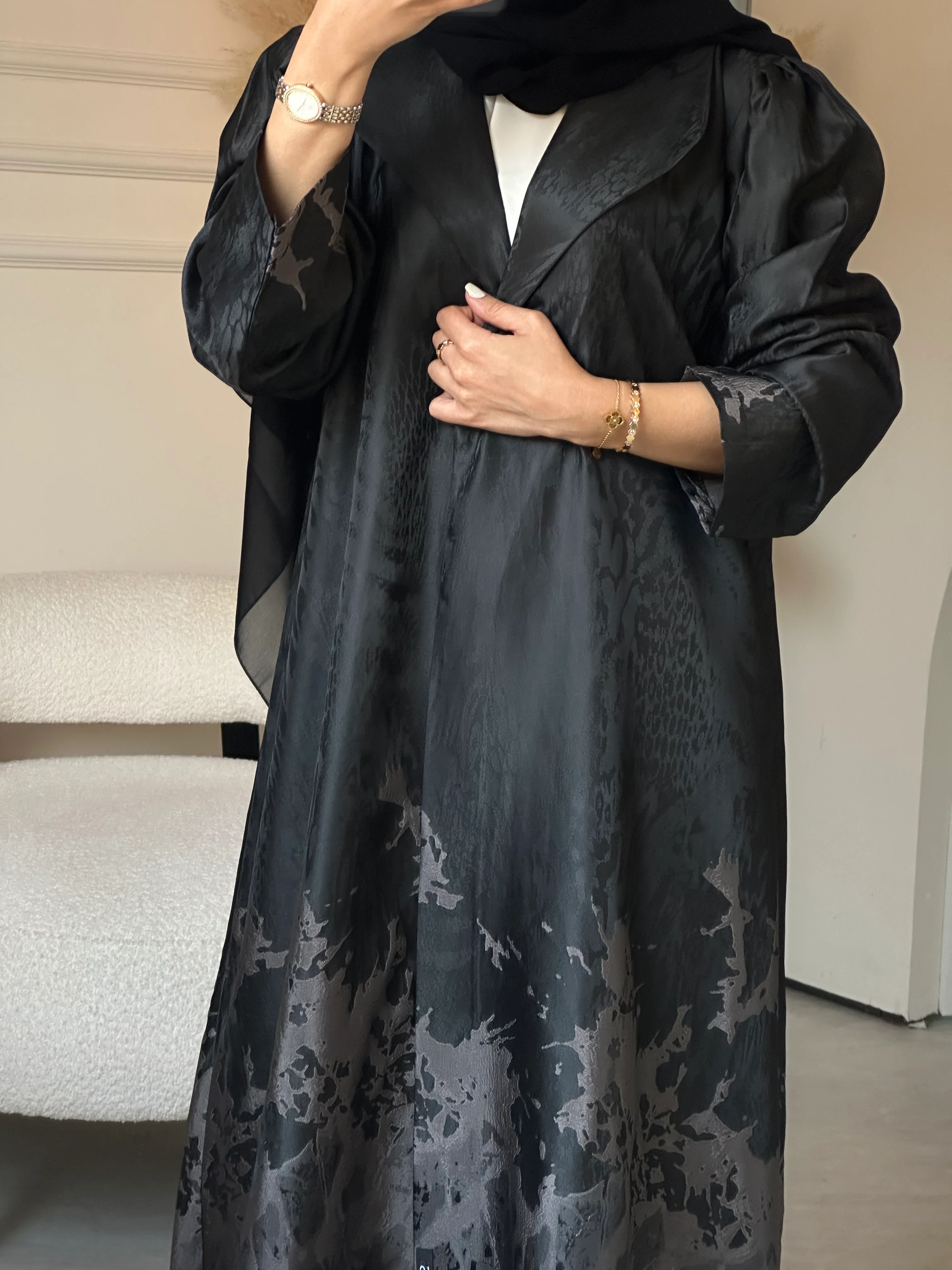 C RTW 0863-01 Rose Gold Coat Abaya - Image 6