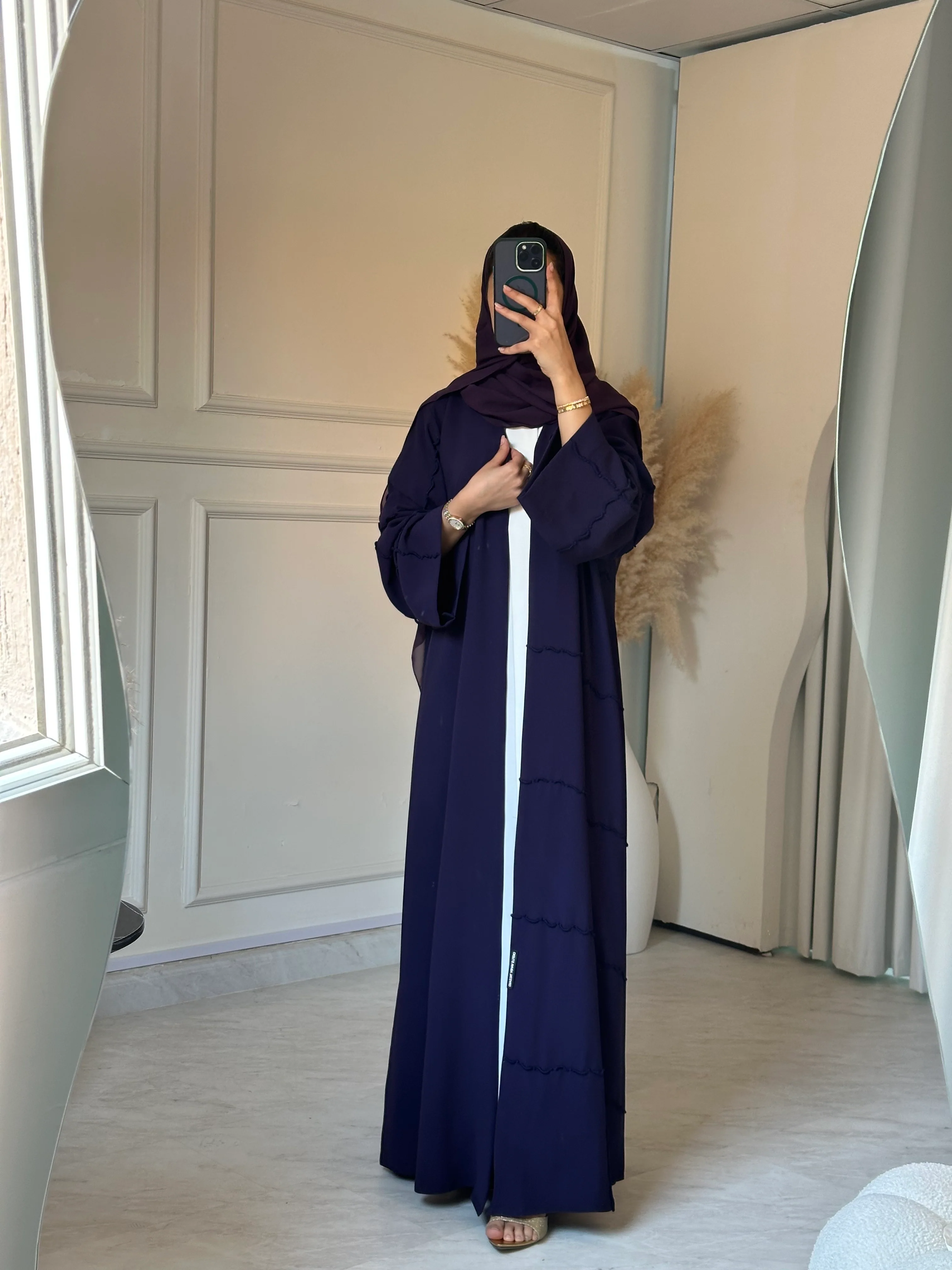 C 0882 Dark Purple Abaya - Image 5