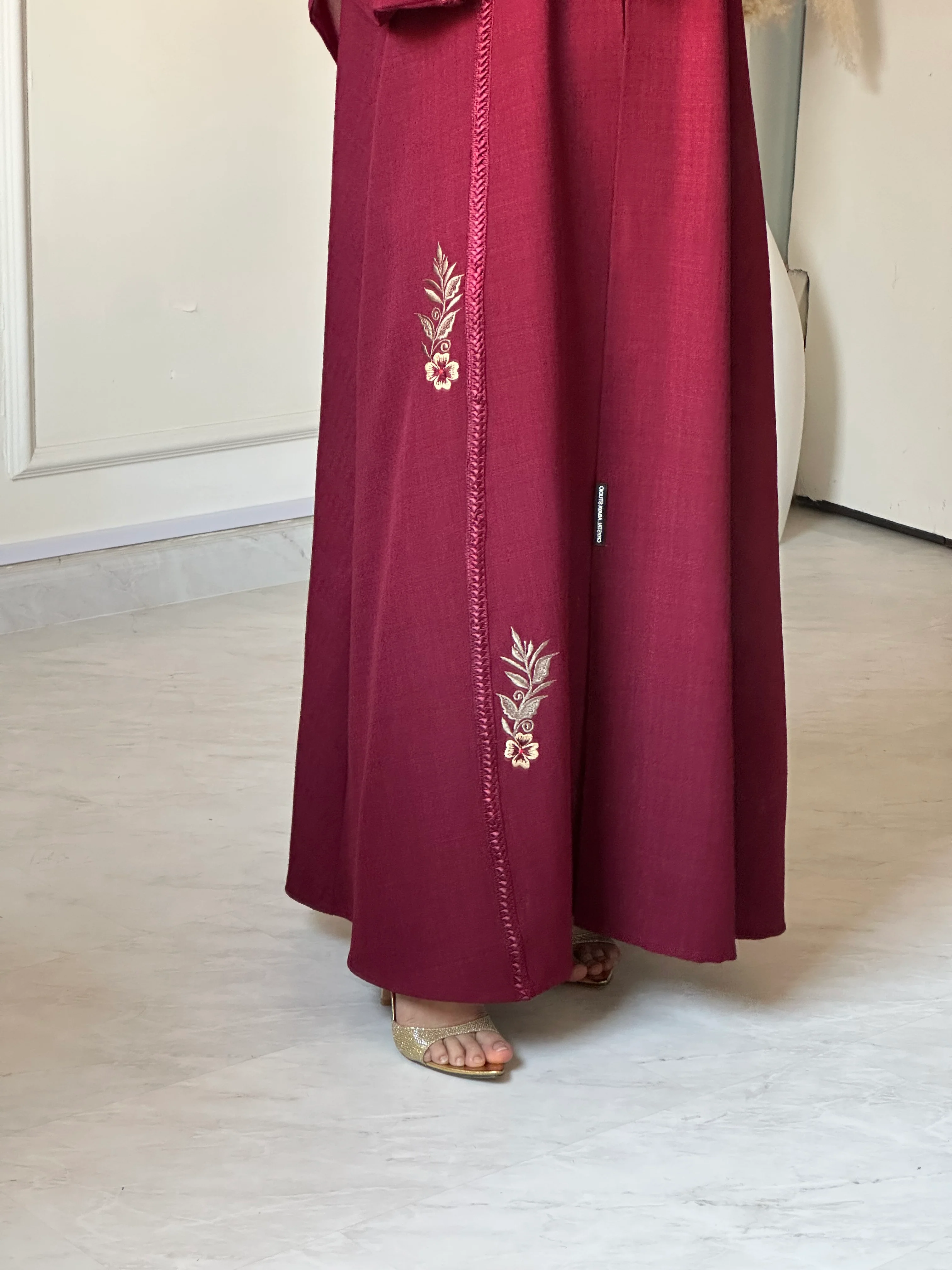 C 0884 Red Eid Abaya - Image 5